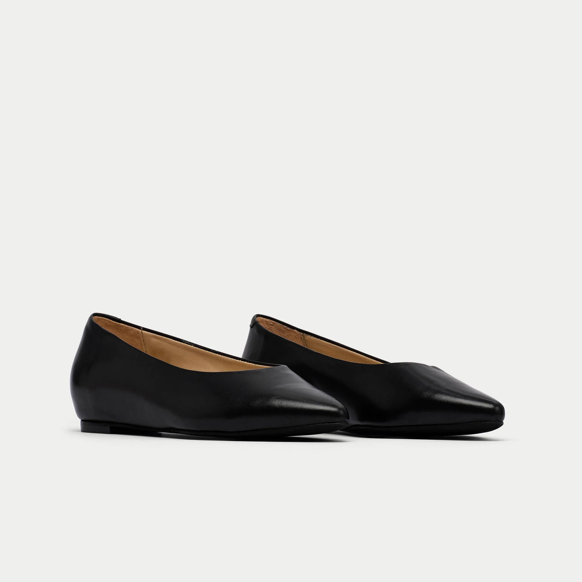 Agata - Black Leather Ballerinas - Image 2
