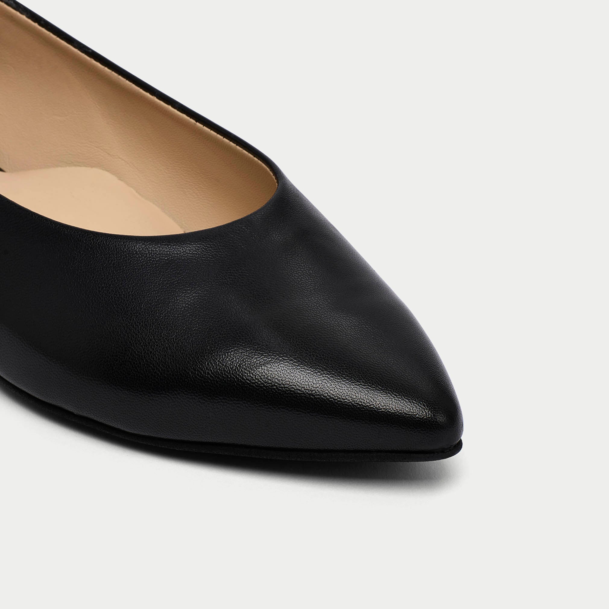 Agata - Black Leather Ballerinas - Image 5