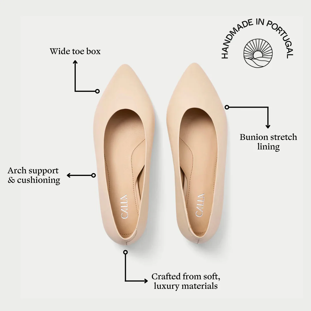 Agata - Butter Cream Leather Ballerinas - Image 5
