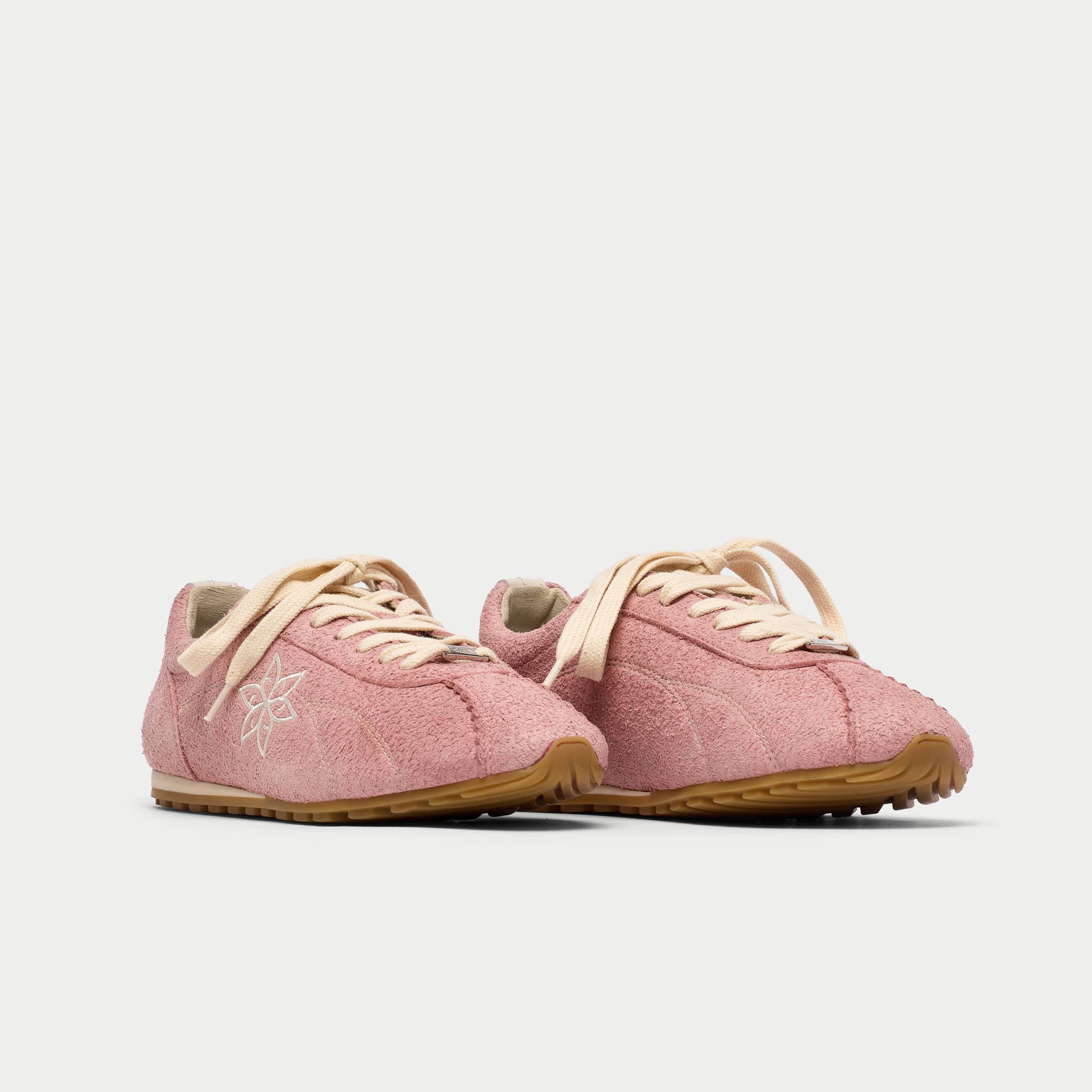 Aurora - Baby Pink Suede Wide Fit Sneakers - Image 4