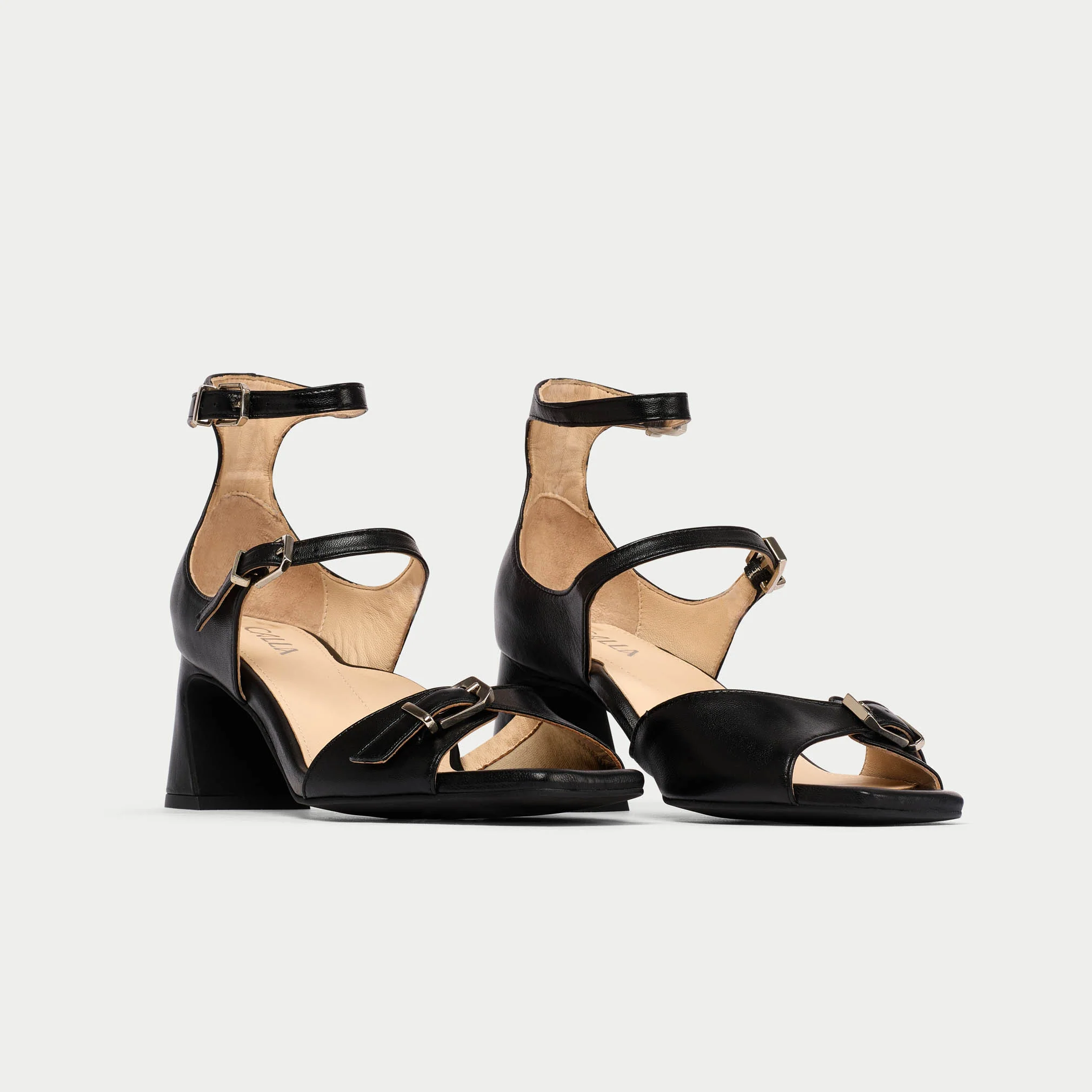 Bridget - Black Leather Heels - Image 3