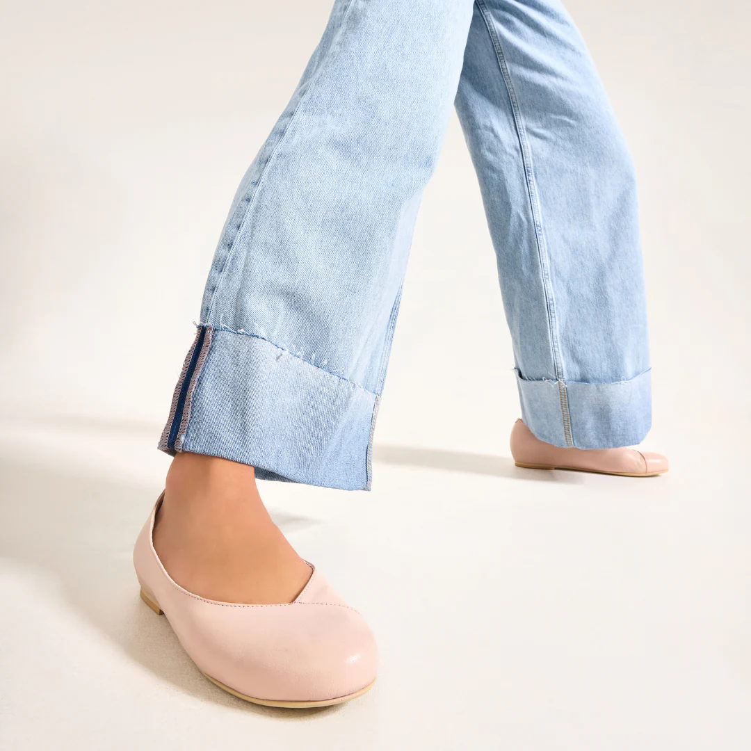 Charlotte - Pale Pink Leather Ballerinas - Image 5