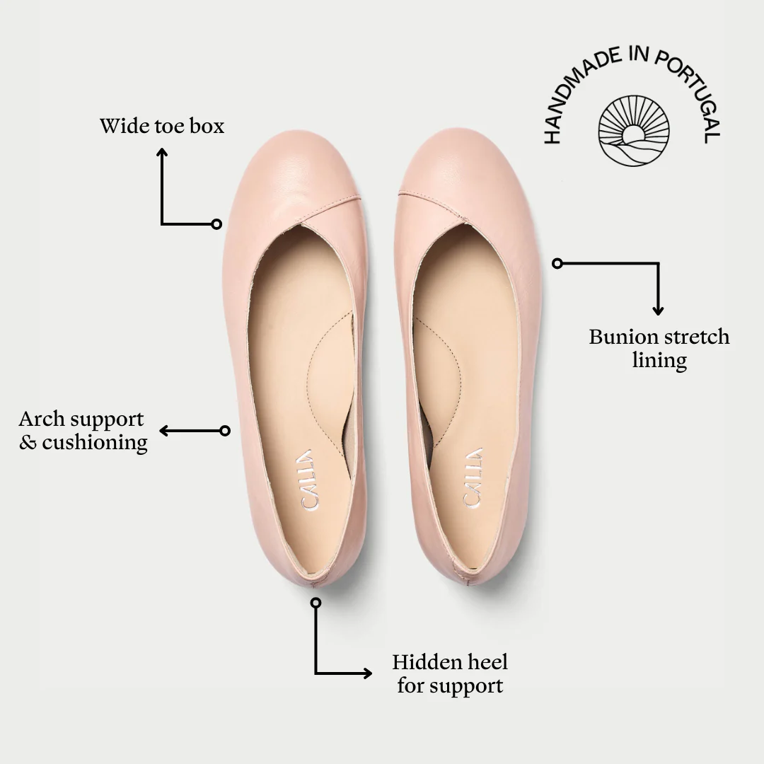 Charlotte - Pale Pink Leather Ballerinas - Image 9