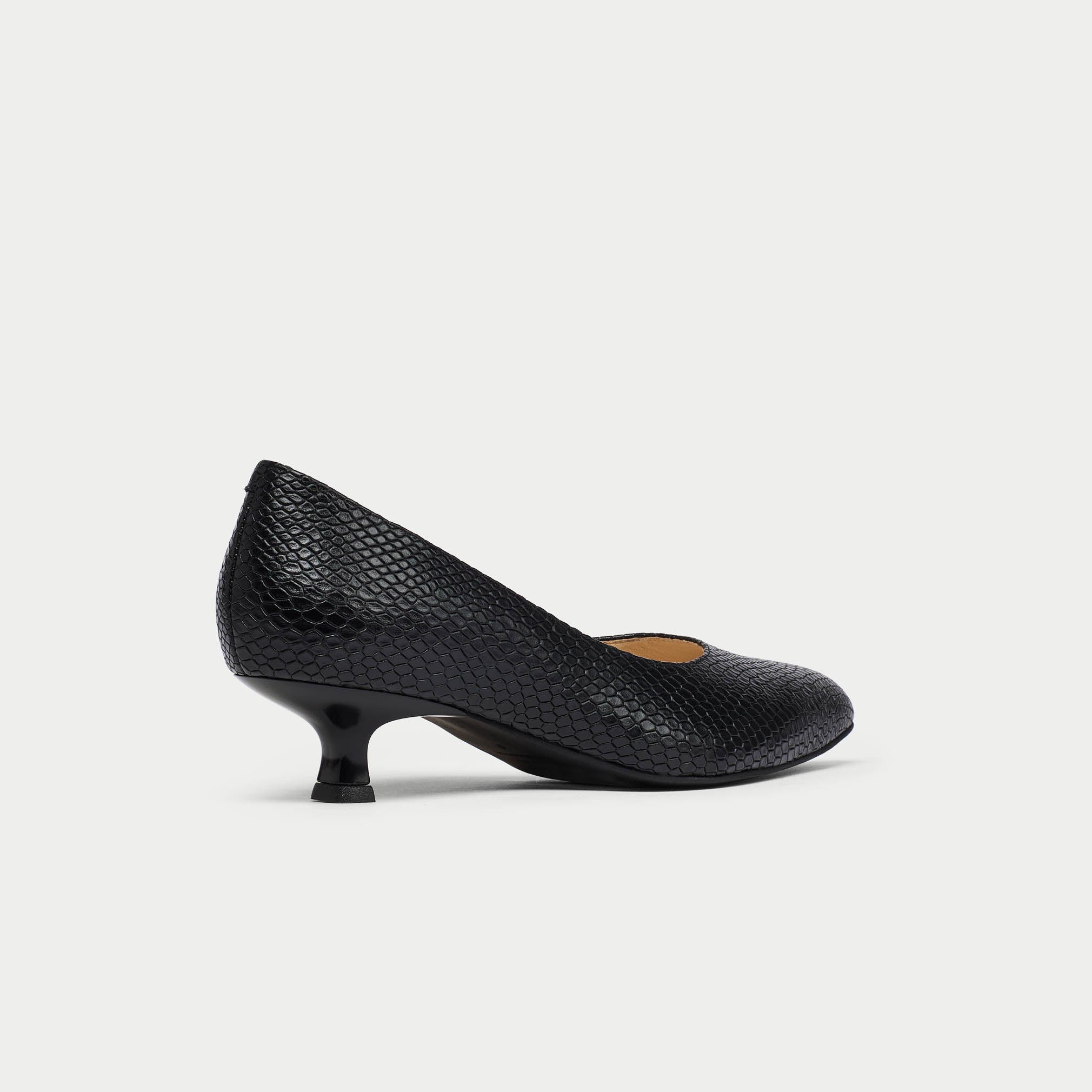 Claudia - Black Croc Leather Pumps - Image 7