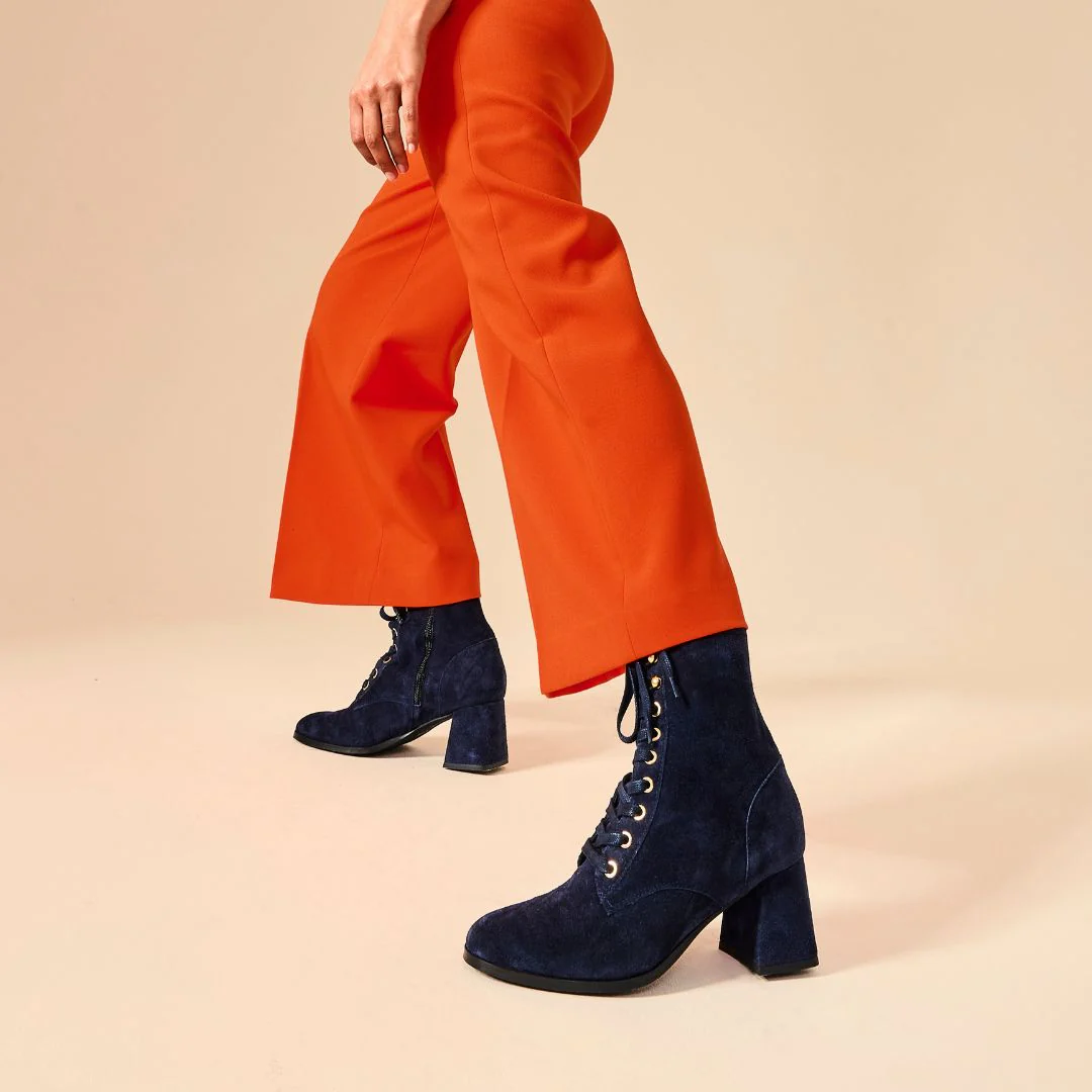 Cleo - Navy Suede Boots
