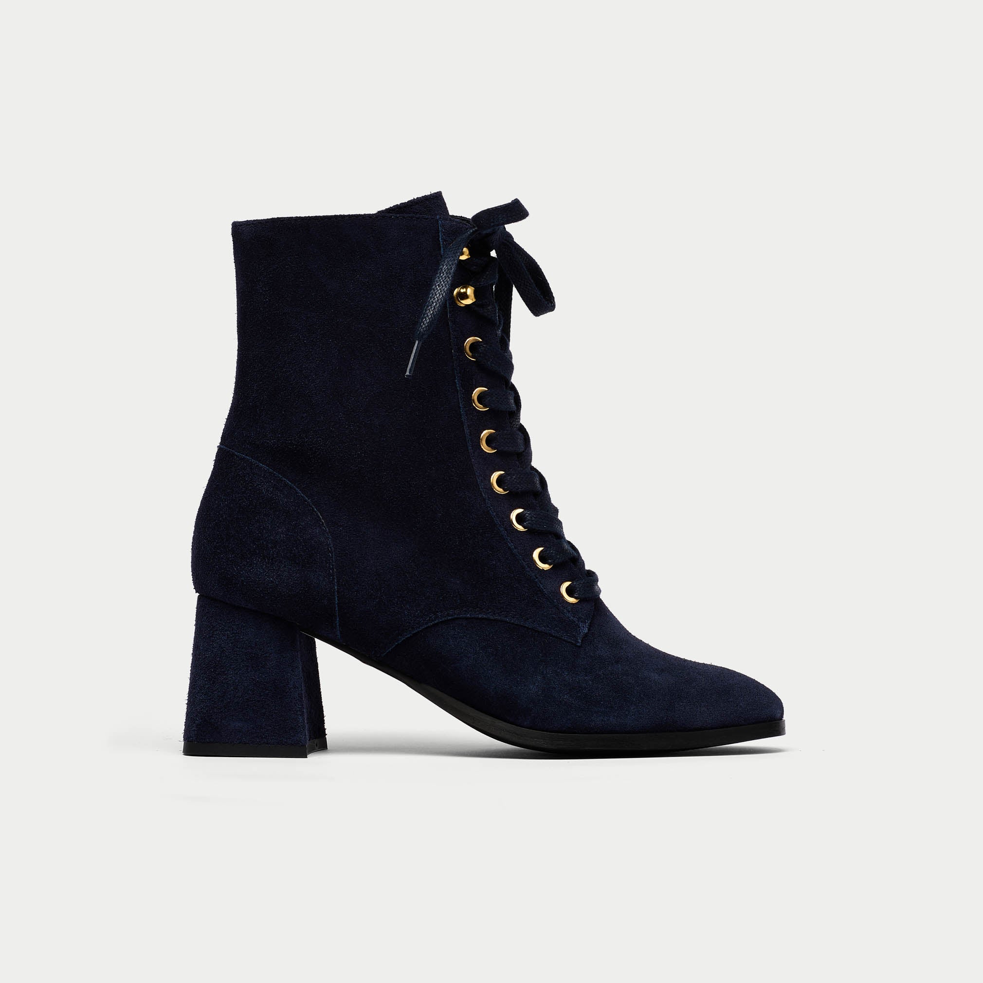 Cleo - Navy Suede Boots - Image 2