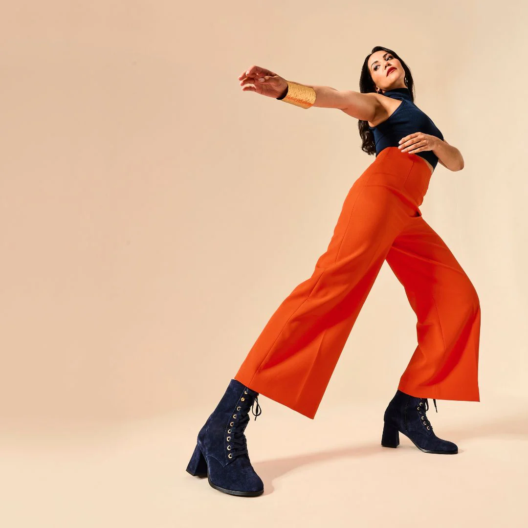 Cleo - Navy Suede Boots - Image 5
