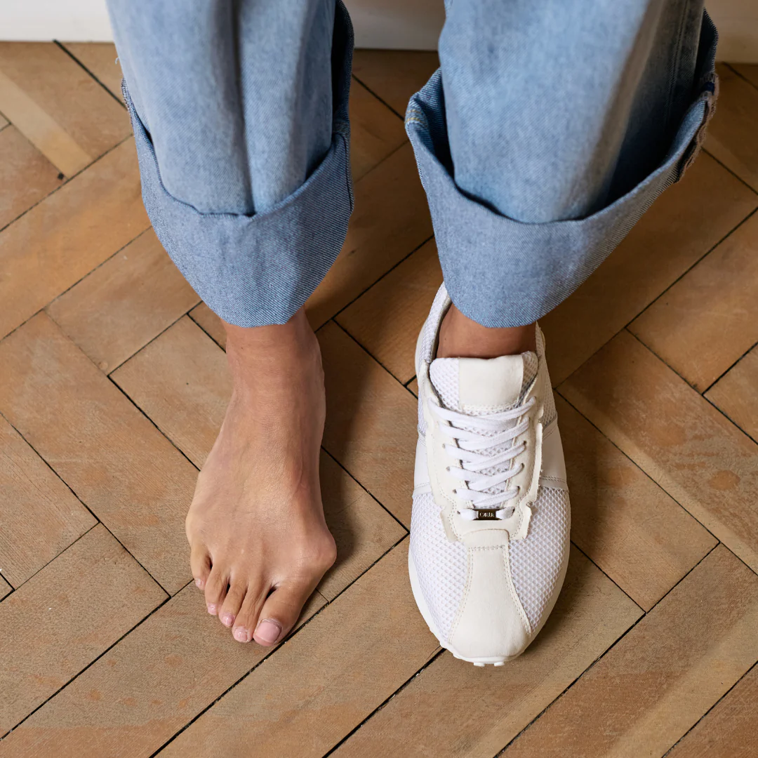 Cosmos - Chunky-Sole White Mesh Wide Fit Sneakers - Image 10