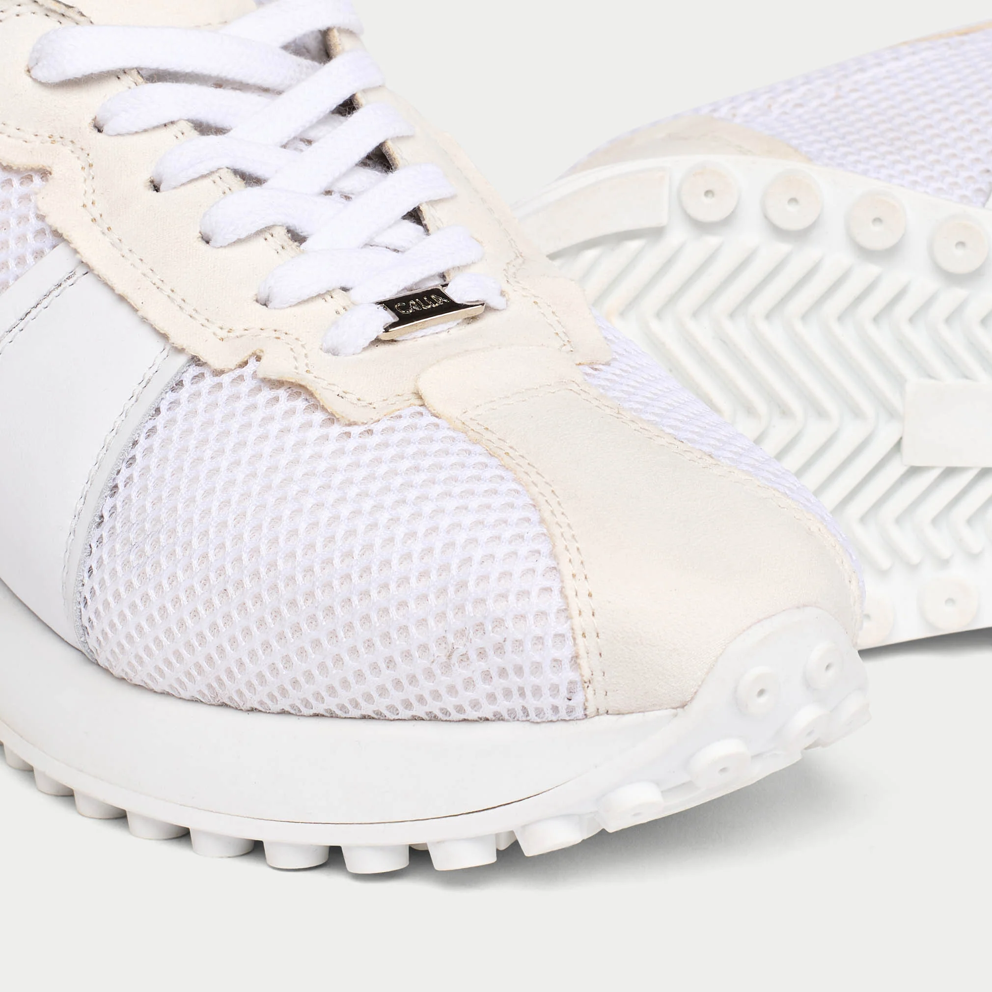 Cosmos - Chunky-Sole White Mesh Wide Fit Sneakers - Image 5