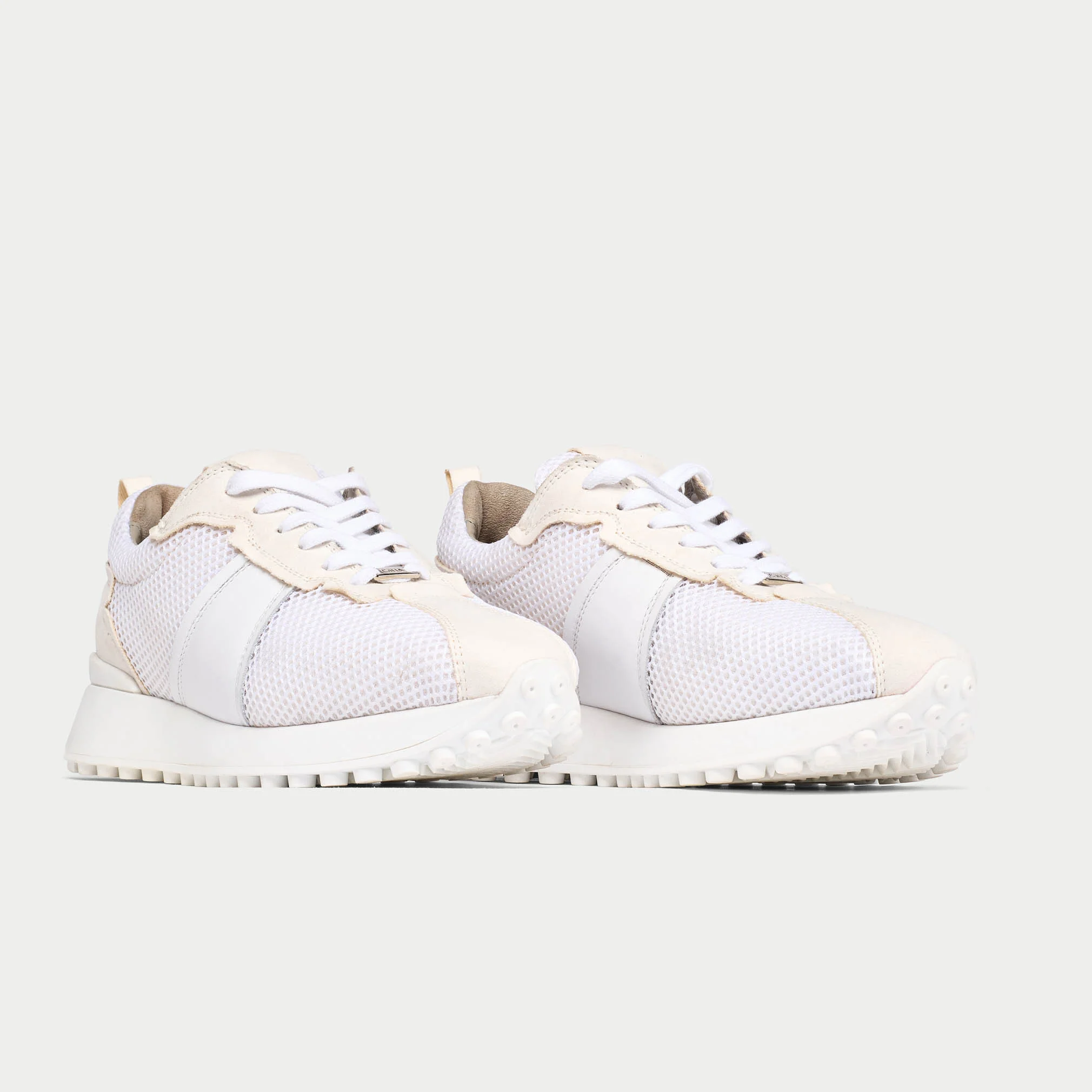Cosmos - Chunky-Sole White Mesh Wide Fit Sneakers - Image 6