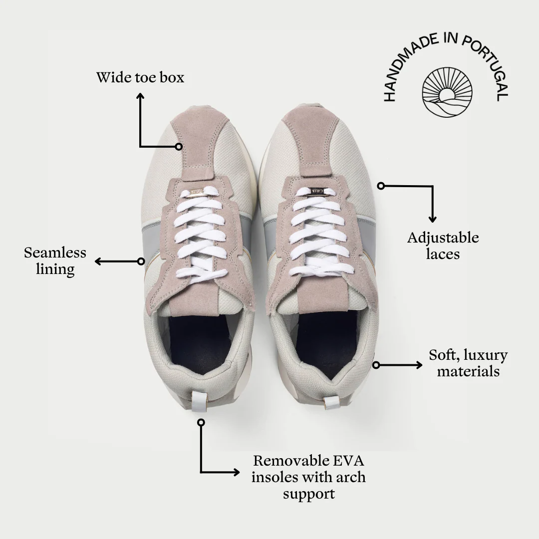 Cosmos - Chunky-Sole Gray Wide Fit Sneakers - Image 5