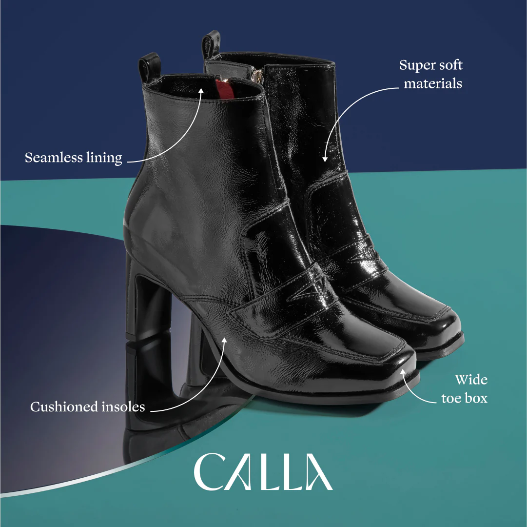 Daphne - Black Shine Leather Boots - Image 2