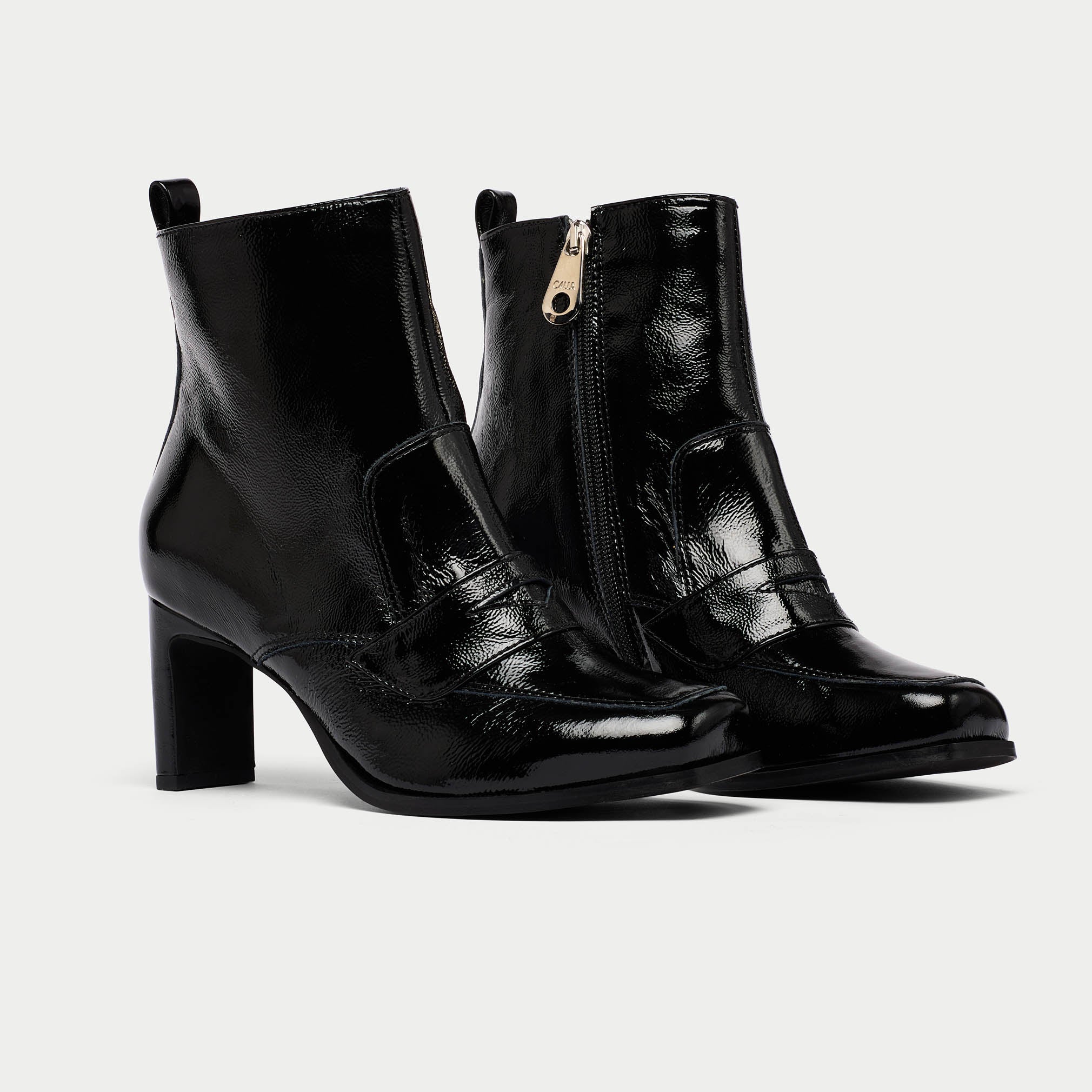 Daphne - Black Shine Leather Boots - Image 3