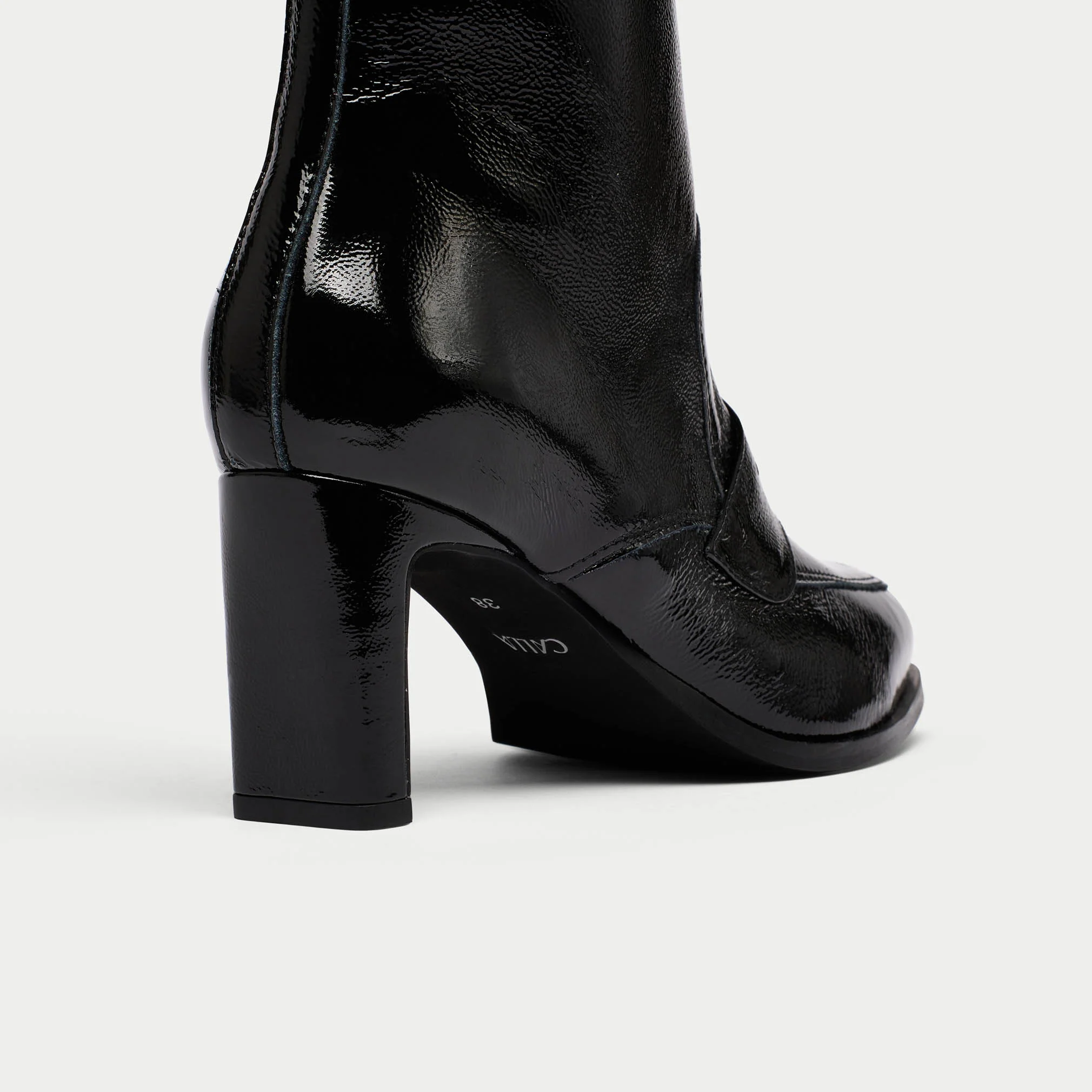 Daphne - Black Shine Leather Boots - Image 5