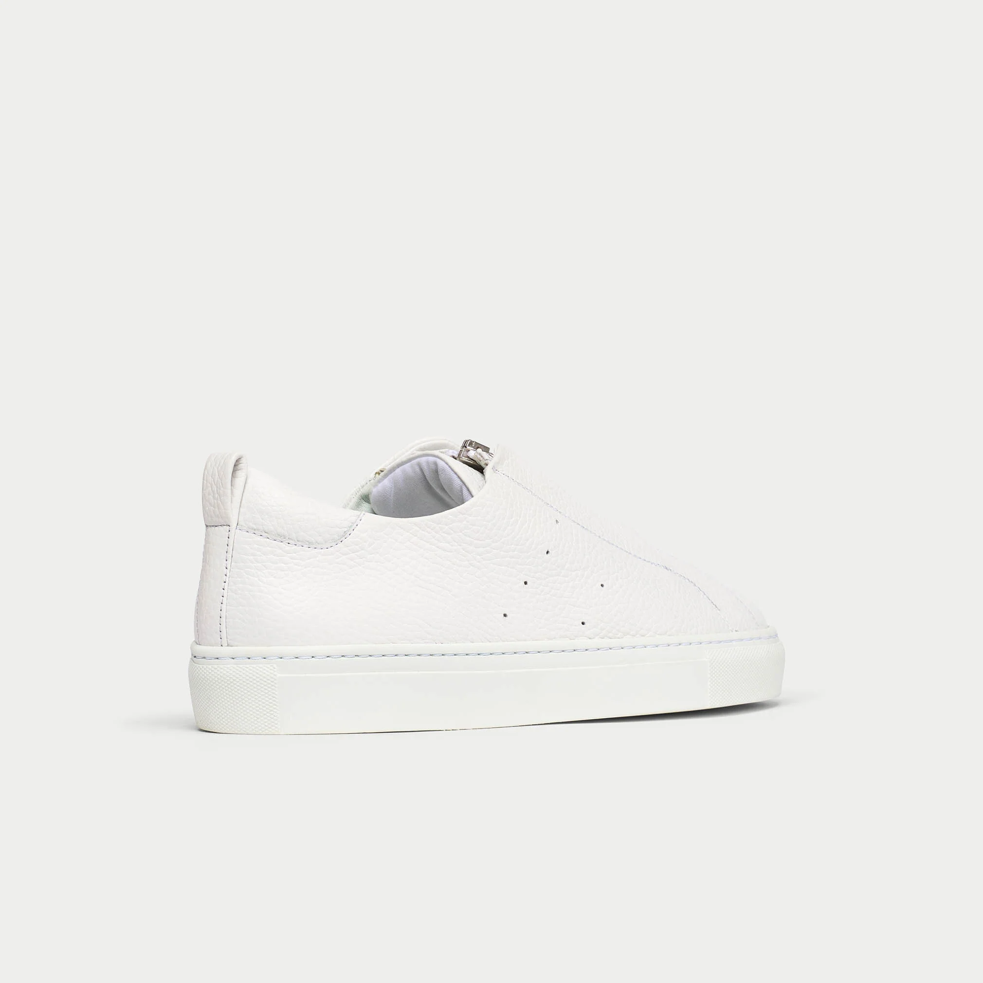 Estella - White Leather Zip-Up Wide Fit Sneakers - Image 10
