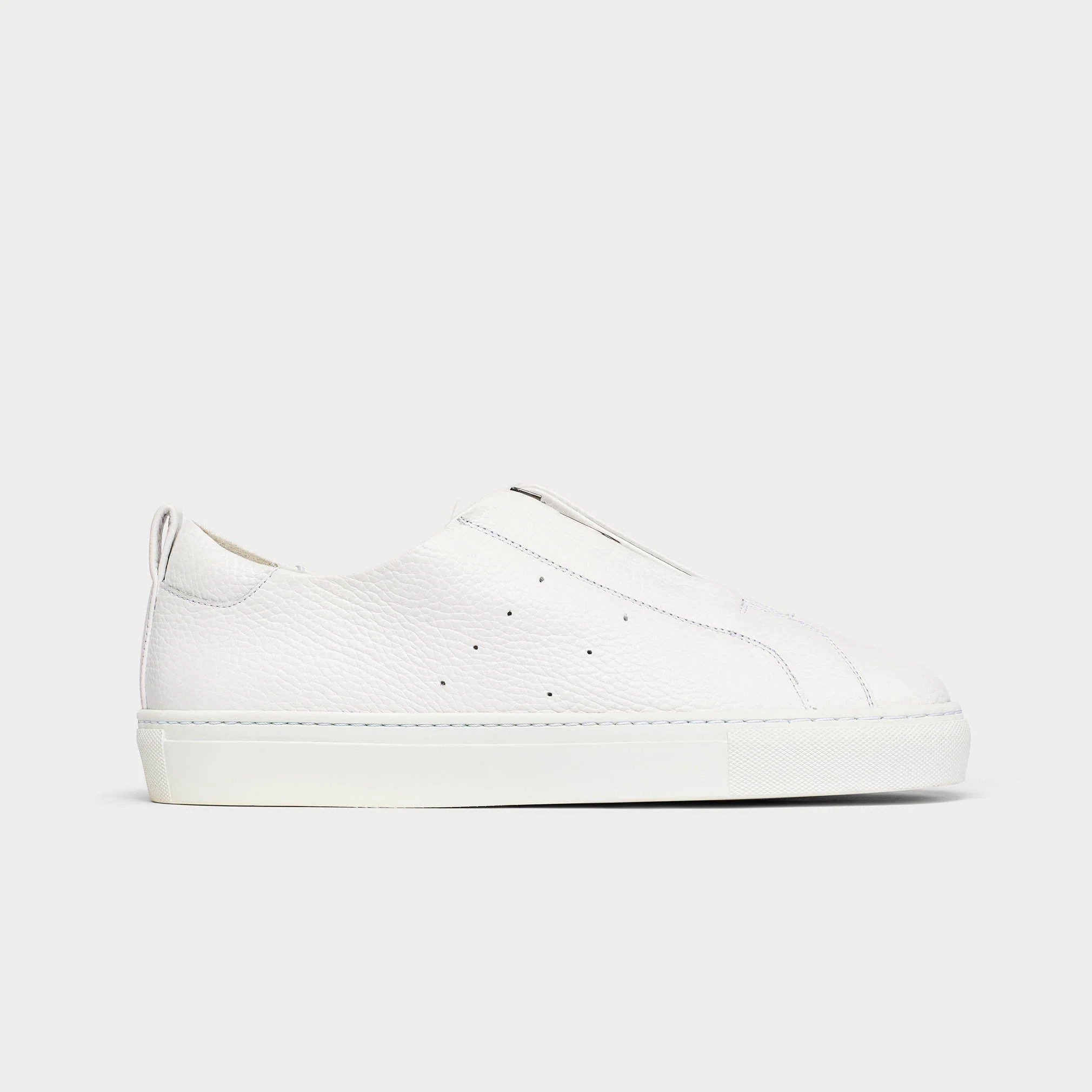 Estella - White Leather Zip-Up Wide Fit Sneakers - Image 11
