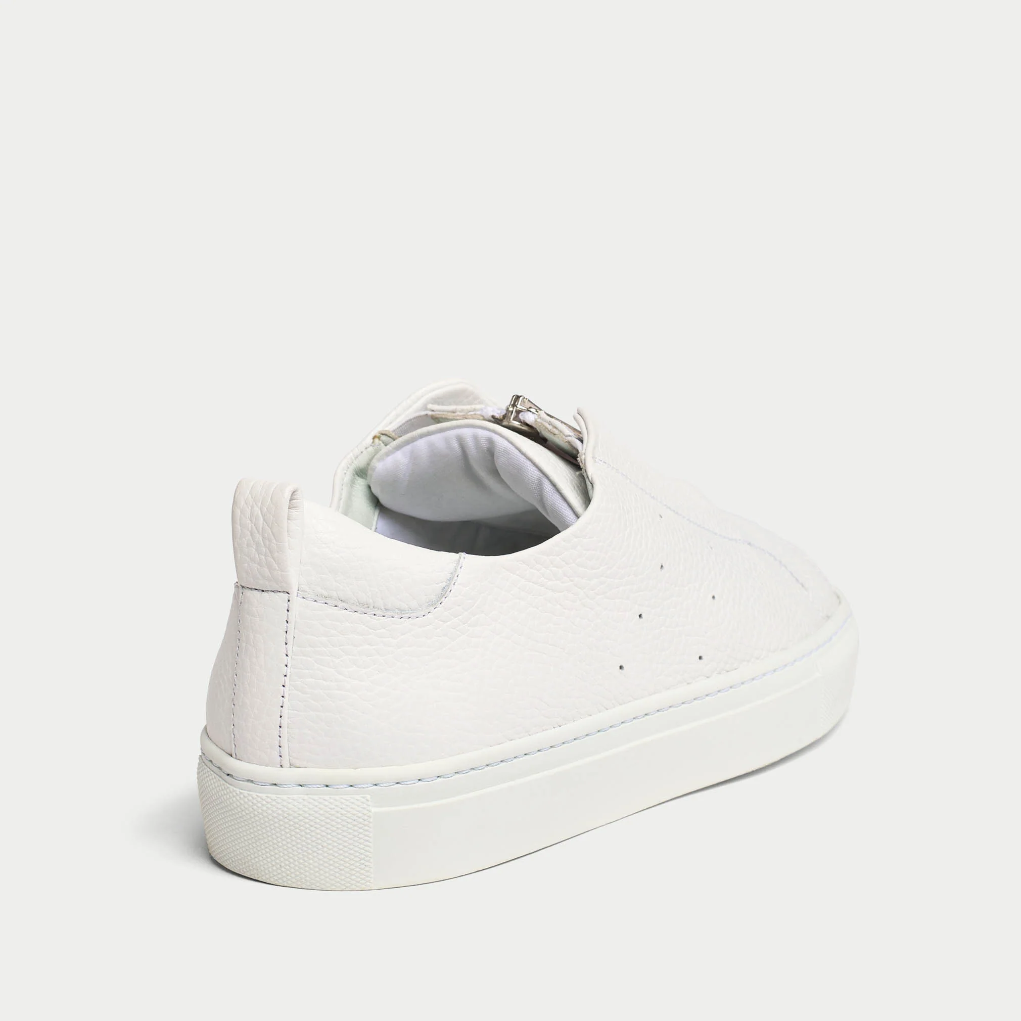 Estella - White Leather Zip-Up Wide Fit Sneakers - Image 7