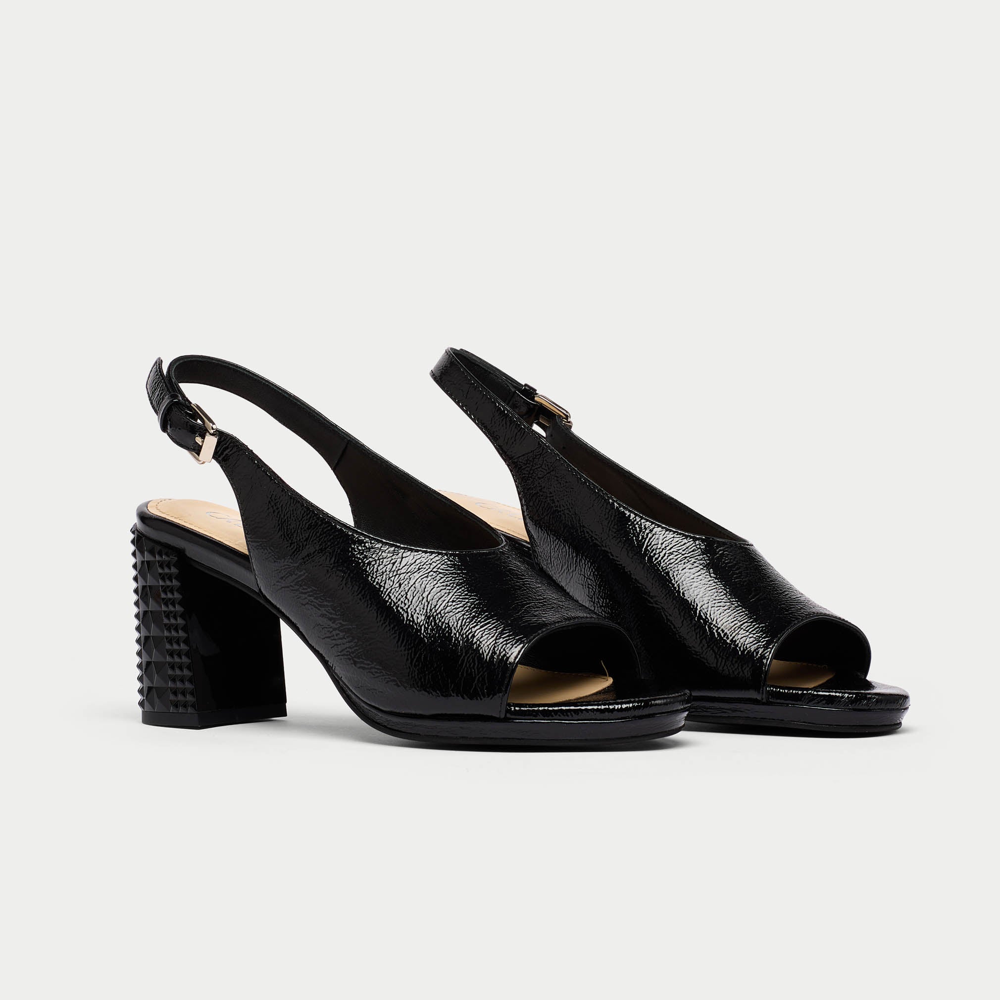 Fern - Black Shine Leather Slingbacks - Image 3