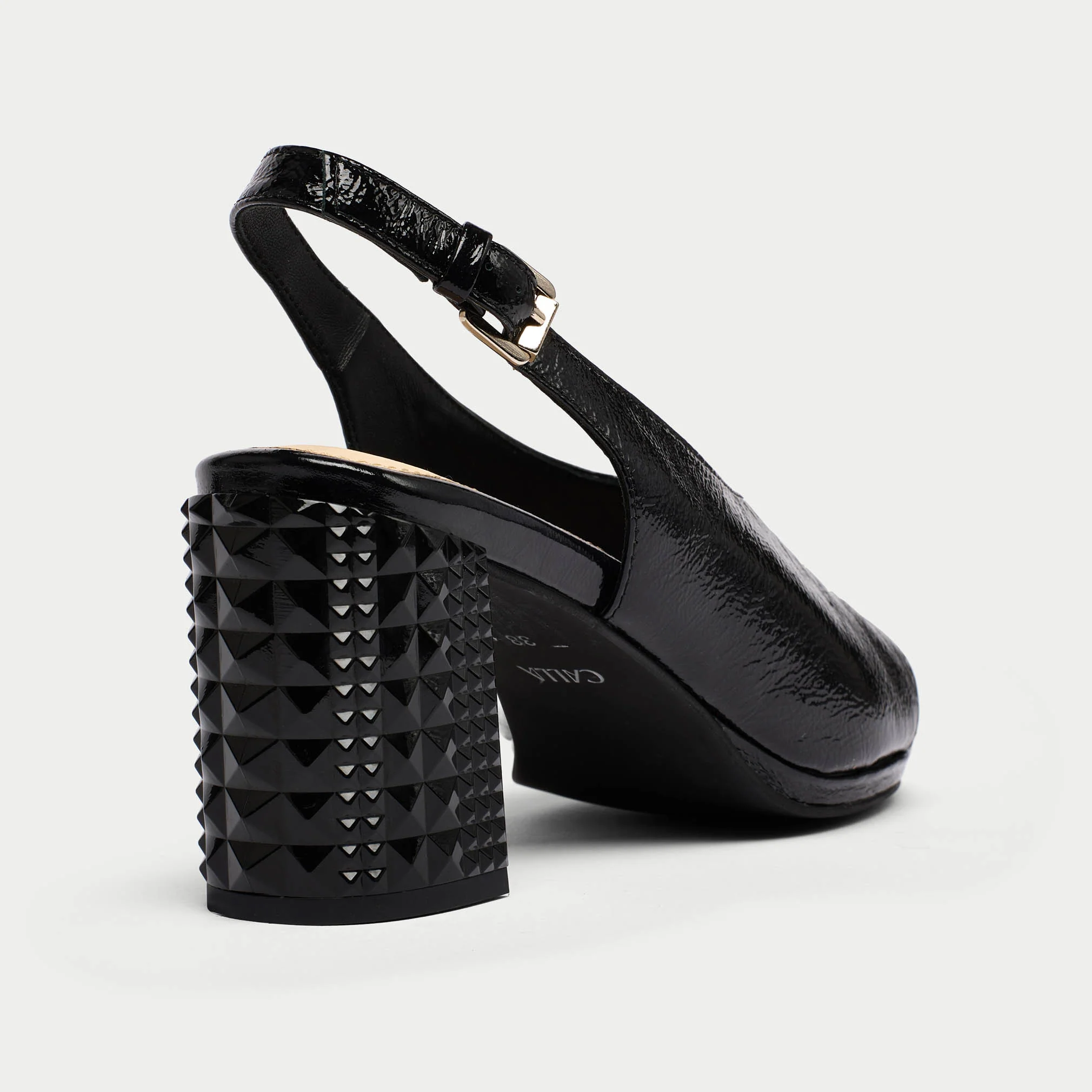 Fern - Black Shine Leather Slingbacks - Image 4