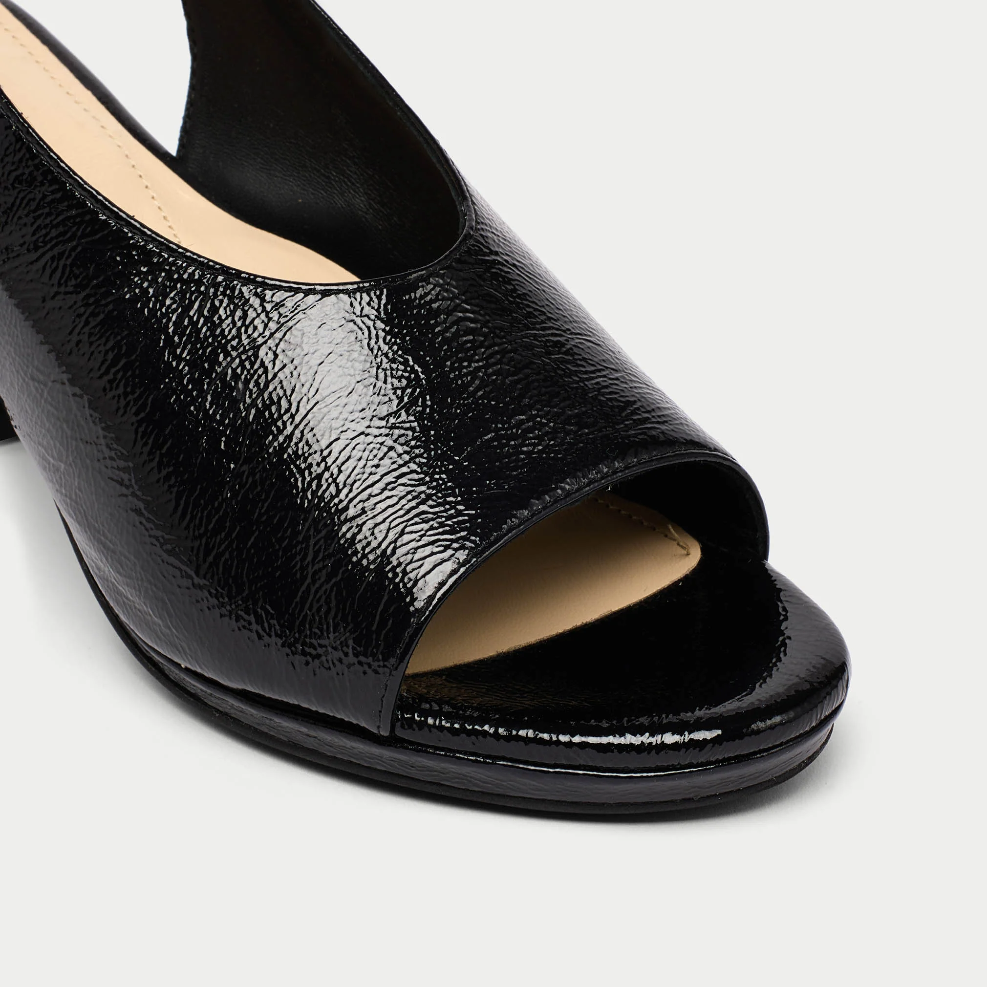 Fern - Black Shine Leather Slingbacks - Image 5