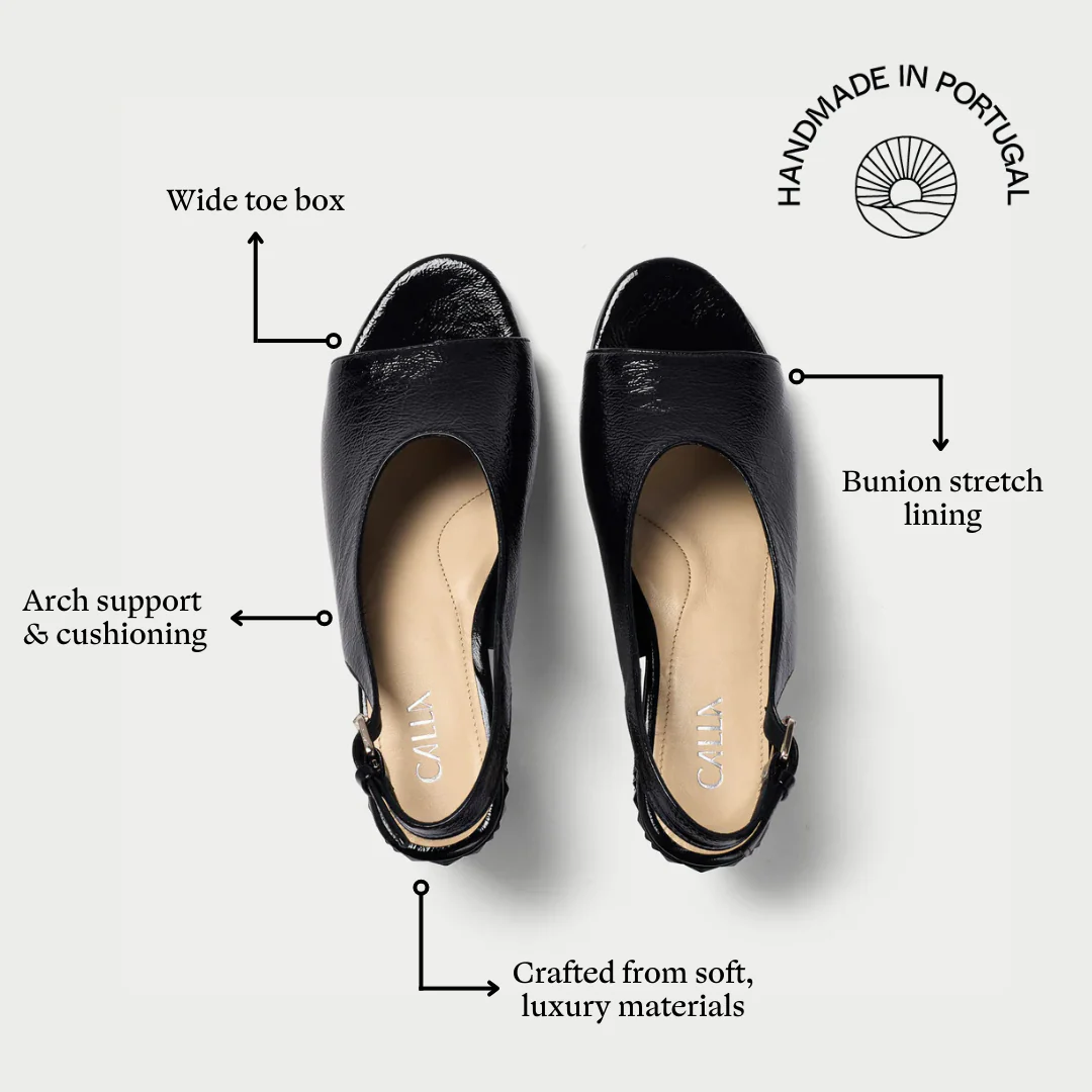 Fern - Black Shine Leather Slingbacks - Image 6
