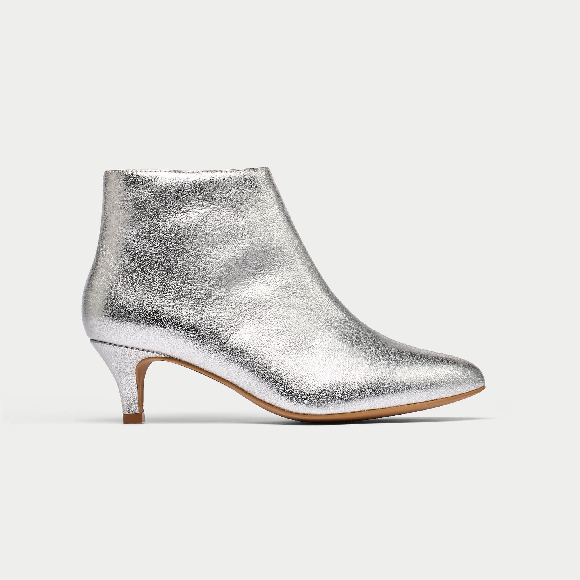 Hazel - Silver Leather Boots - Image 2