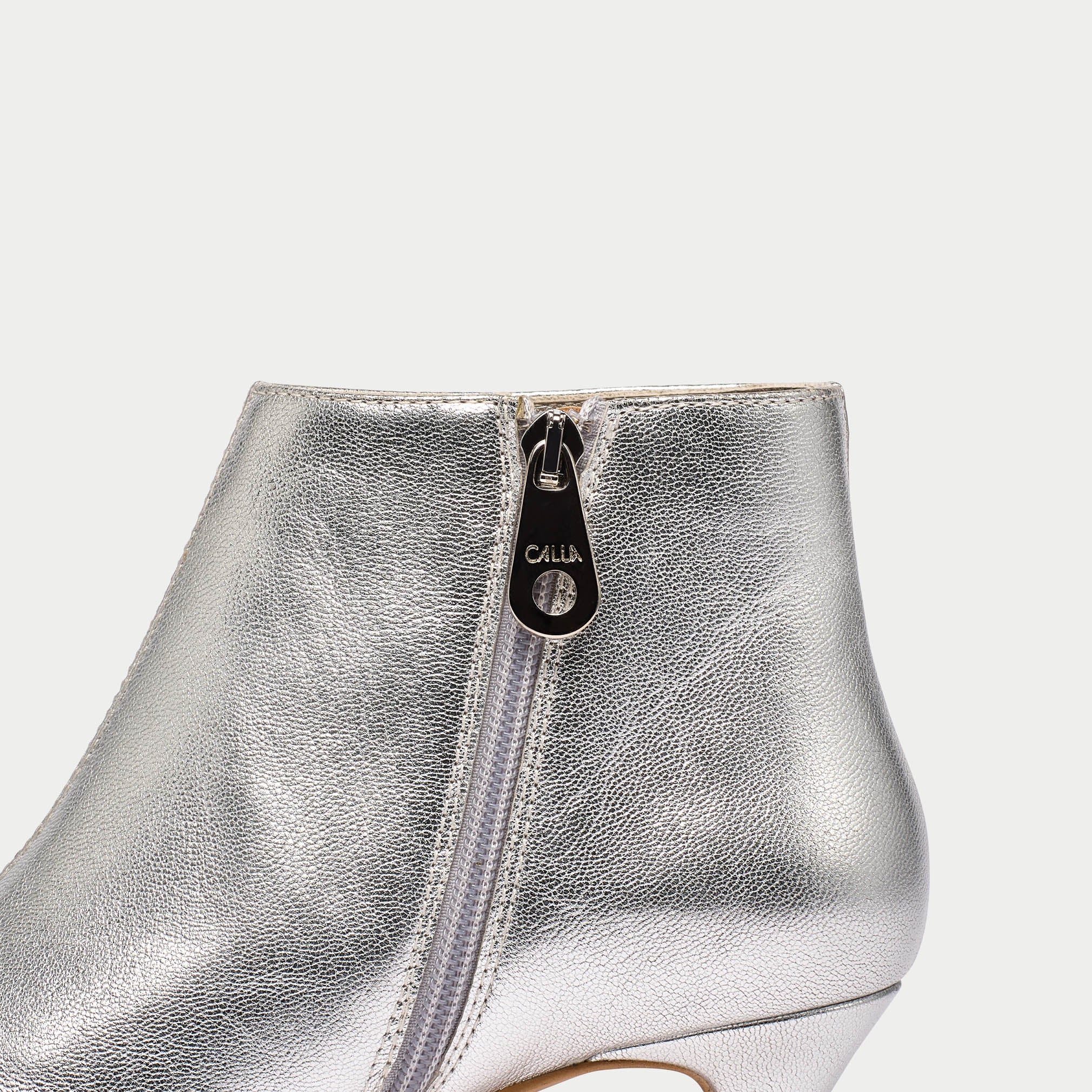 Hazel - Silver Leather Boots - Image 6