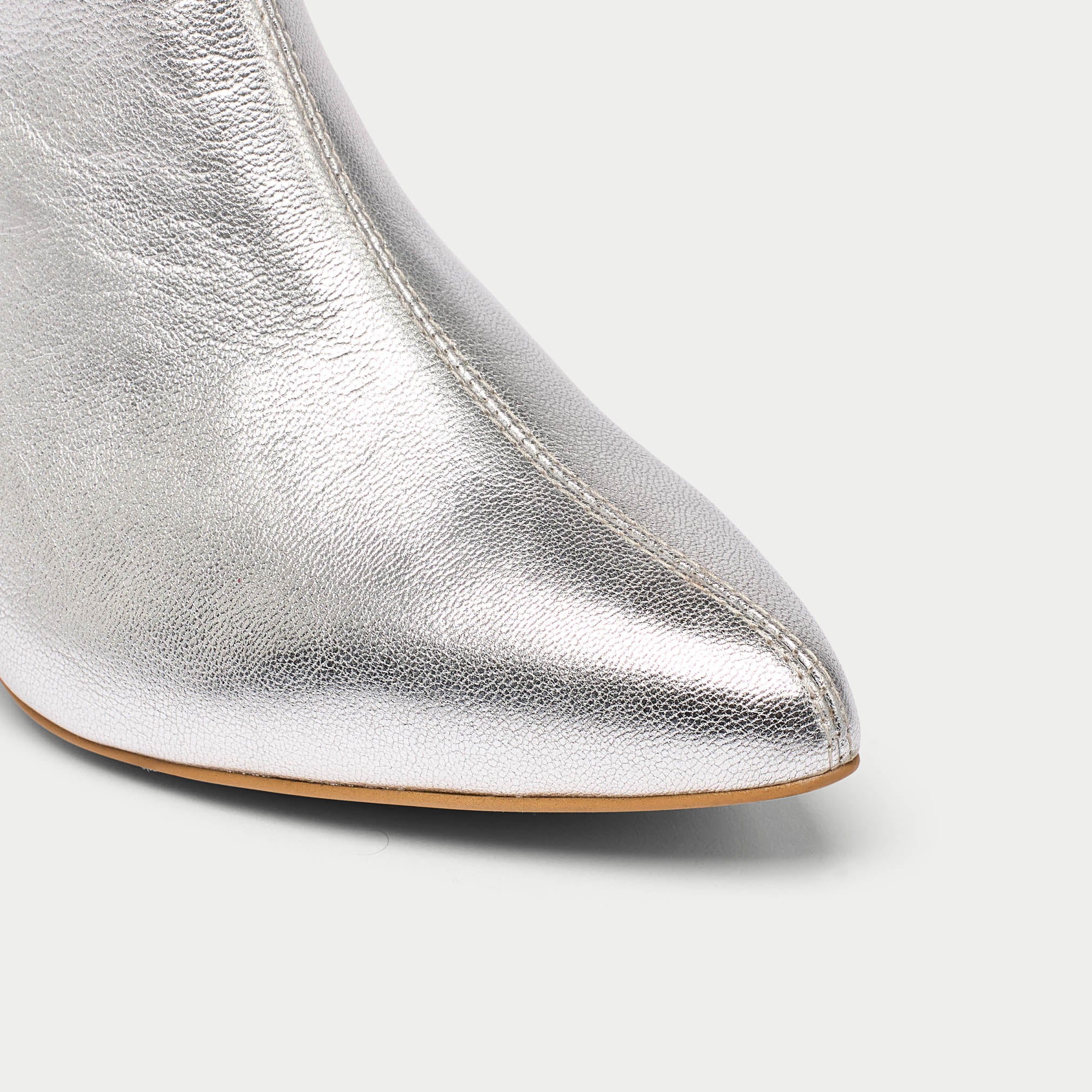 Hazel - Silver Leather Boots - Image 7