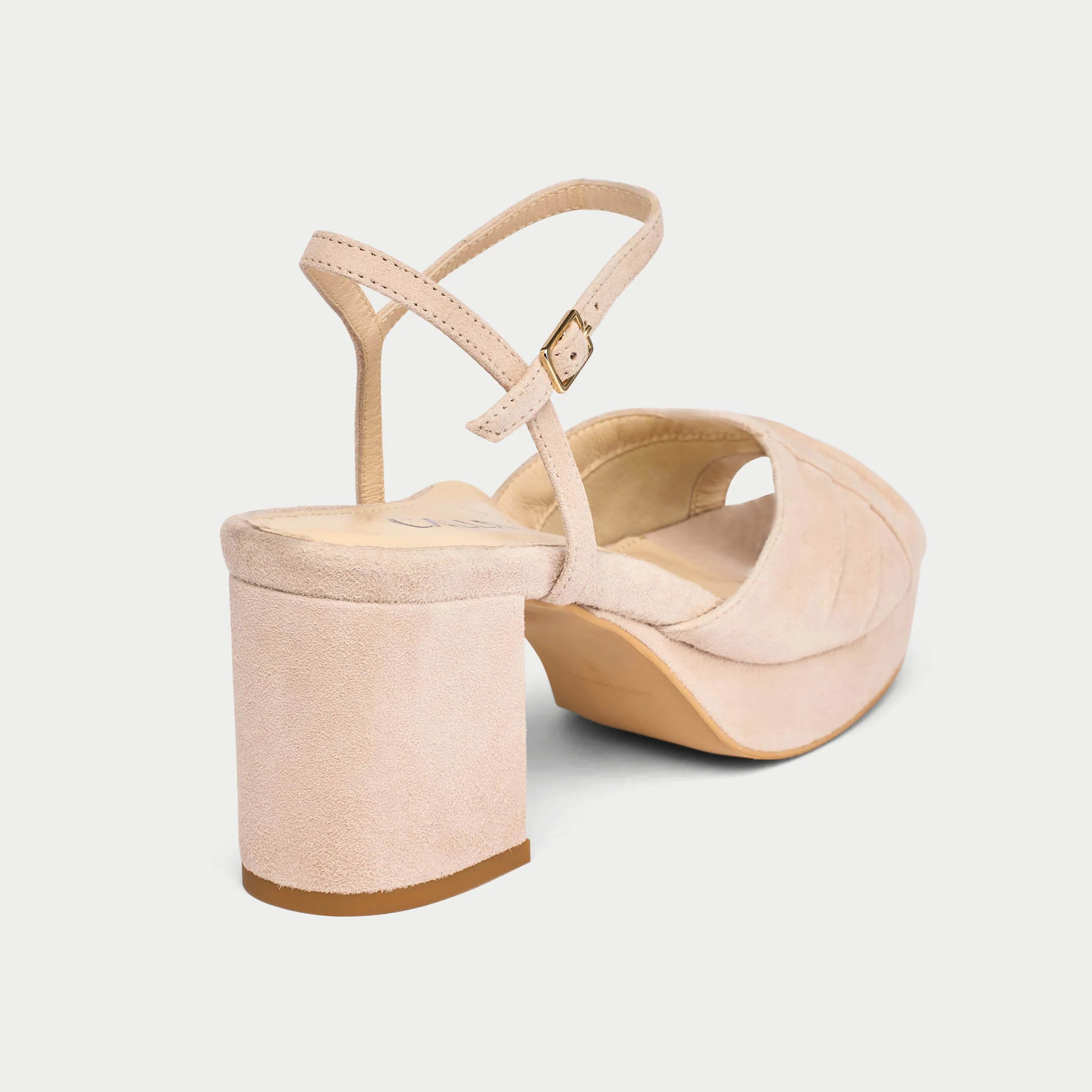 Lottie - Taupe Suede Block Heels - Image 5