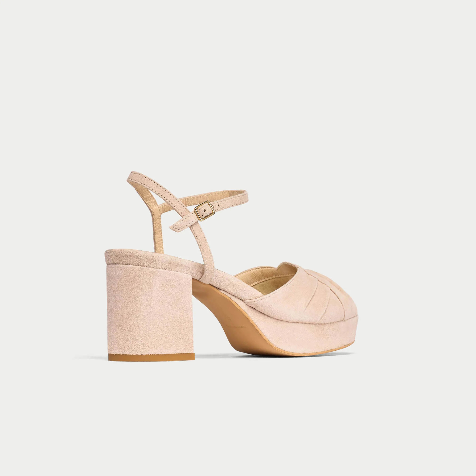 Lottie - Taupe Suede Block Heels - Image 6