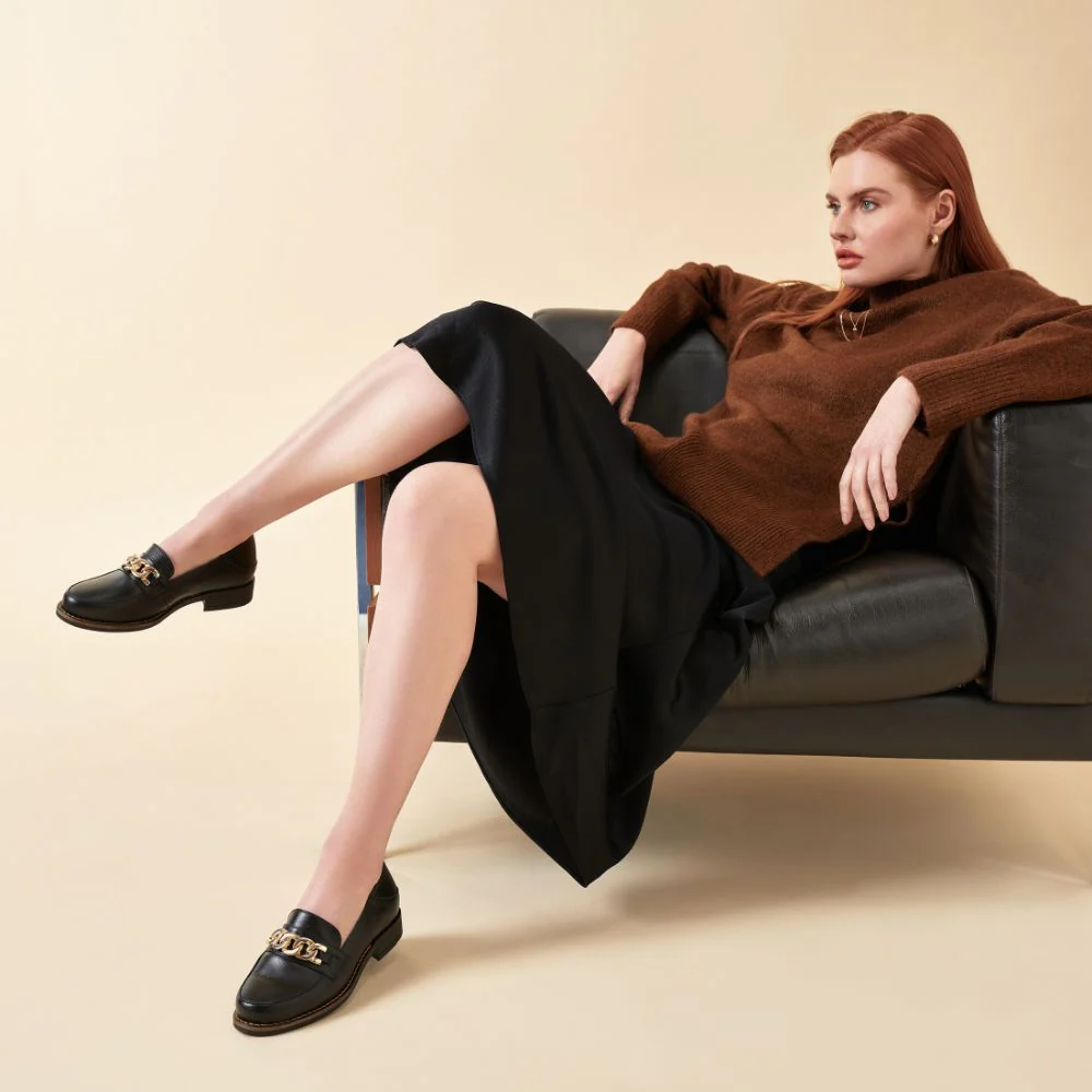 Lucille - Black Leather Loafers - Image 5