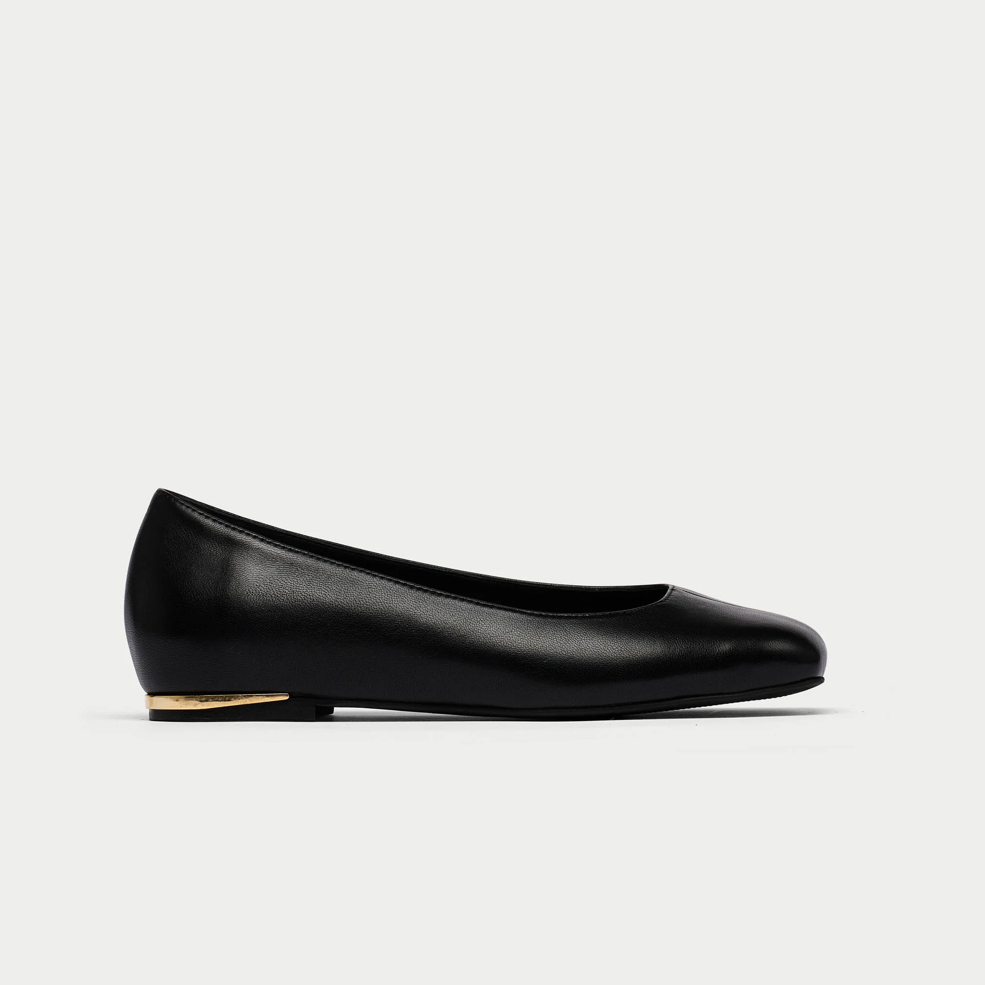 Lucinda - Black Leather Ballerinas