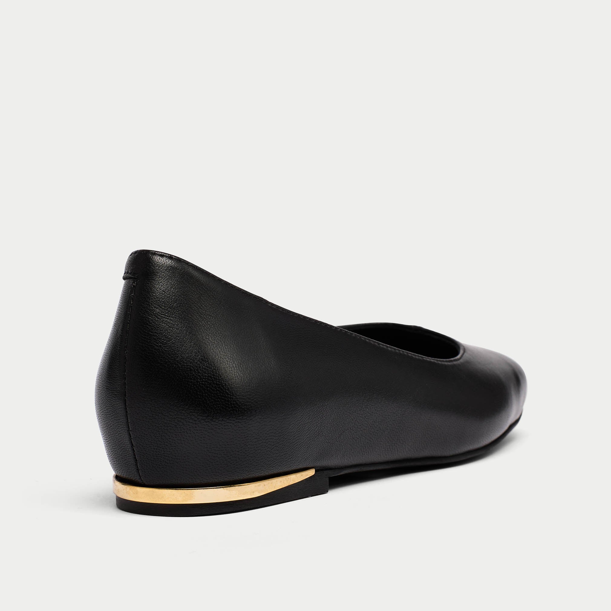 Lucinda - Black Leather Ballerinas - Image 4