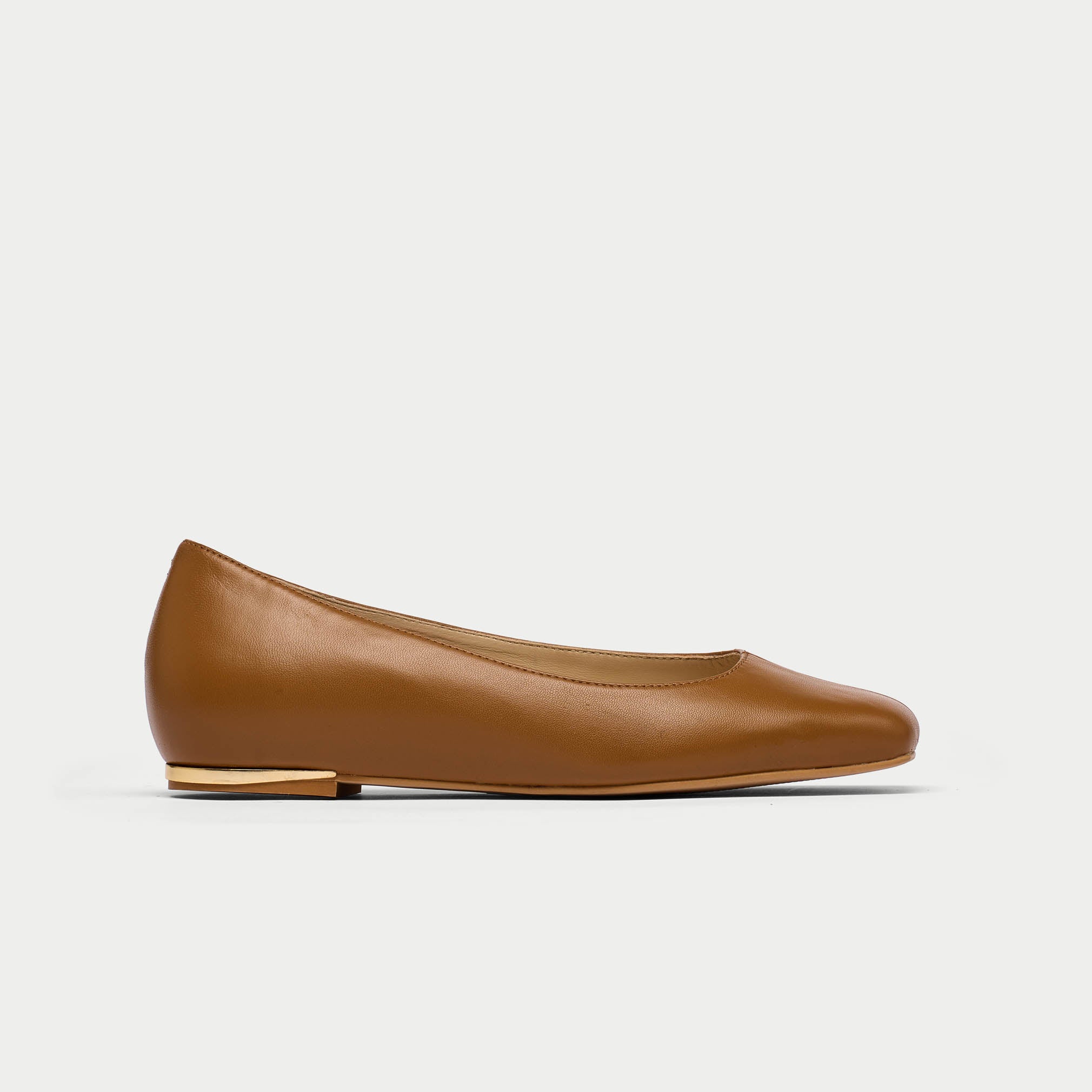 Lucinda - Tan Leather Ballerinas