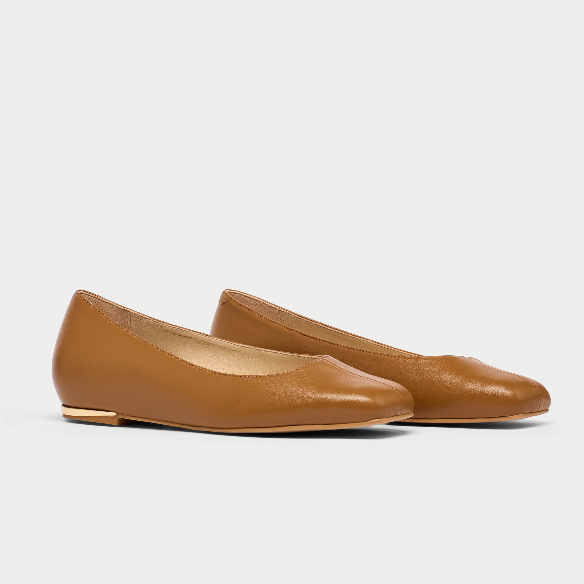 Lucinda - Tan Leather Ballerinas - Image 2