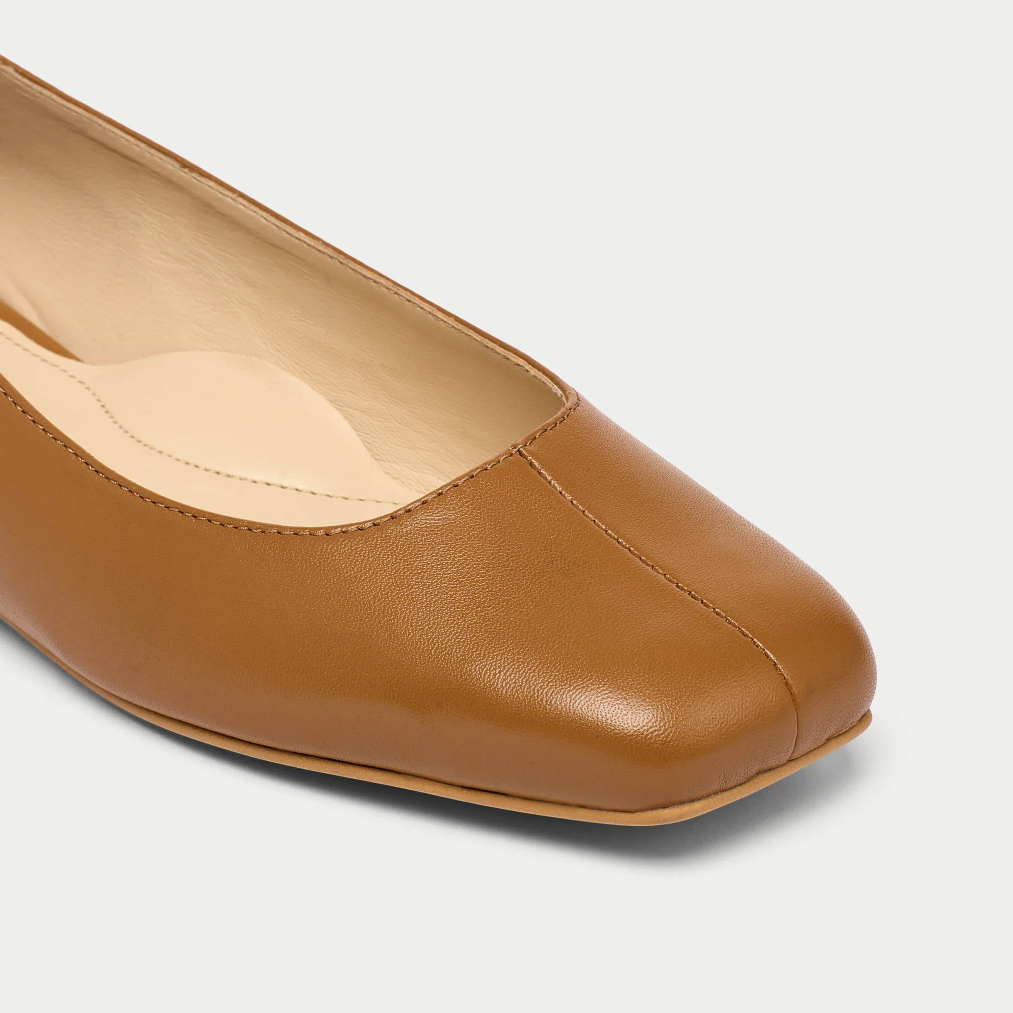 Lucinda - Tan Leather Ballerinas - Image 3