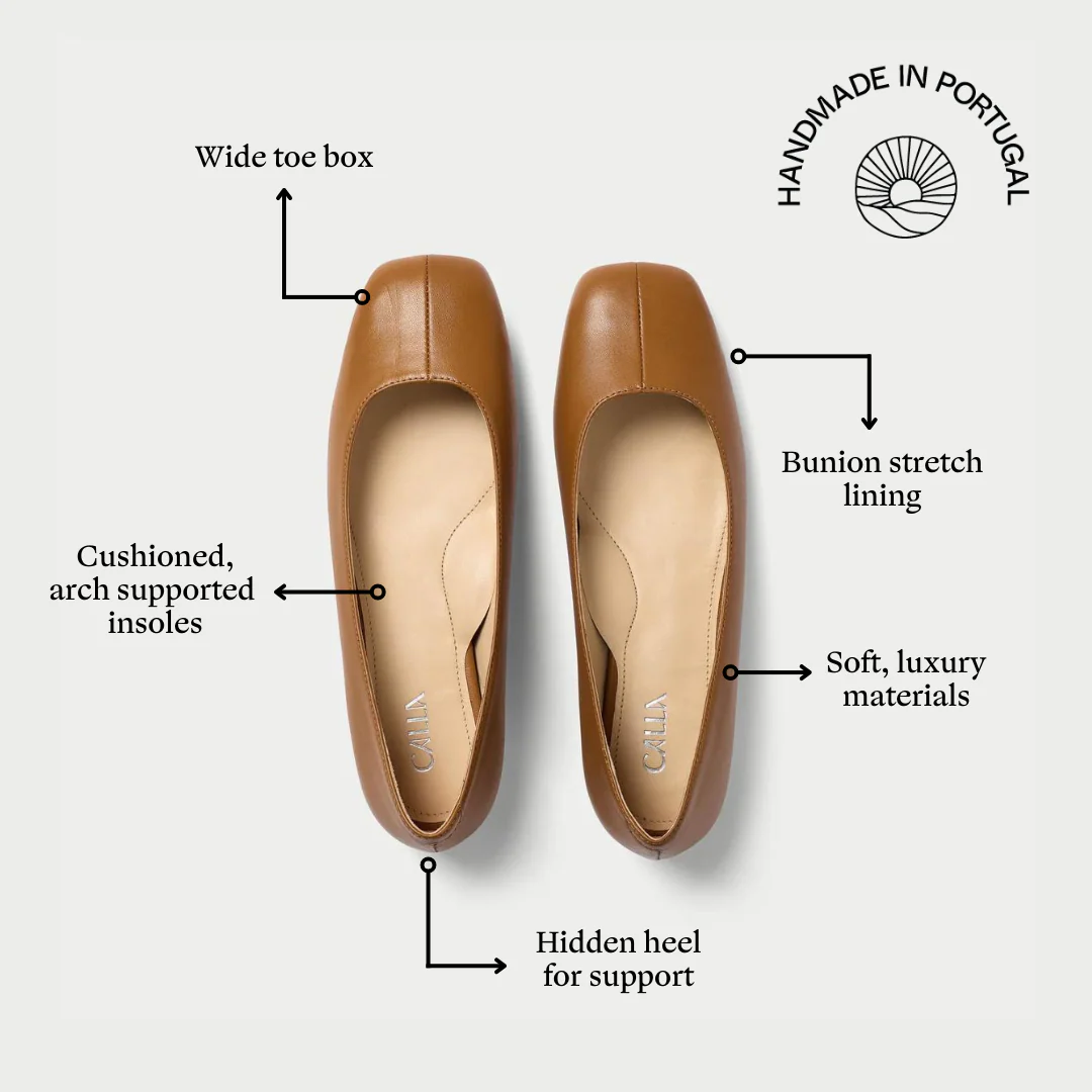 Lucinda - Tan Leather Ballerinas - Image 5