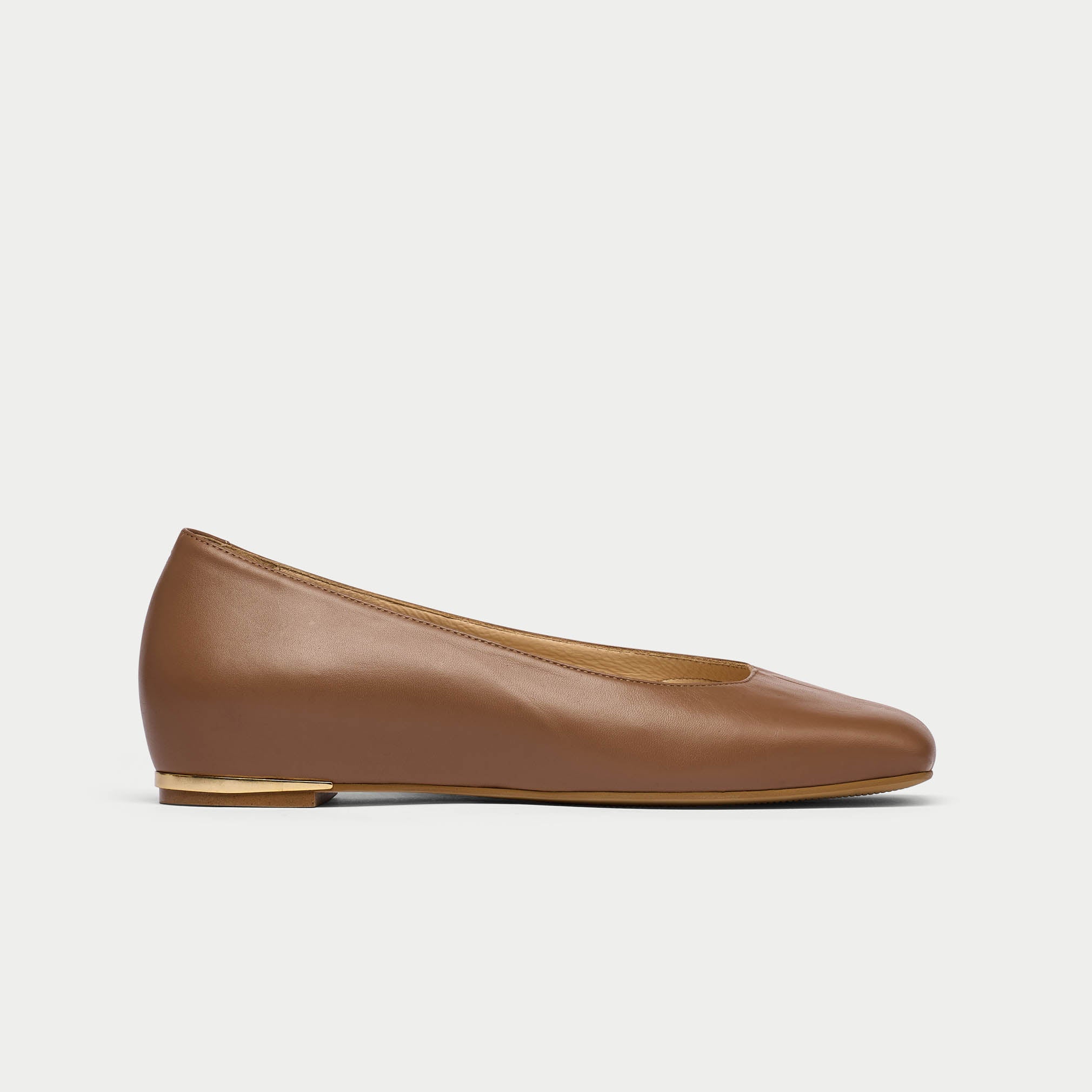 Lucinda - Tiramisu Leather Ballerinas