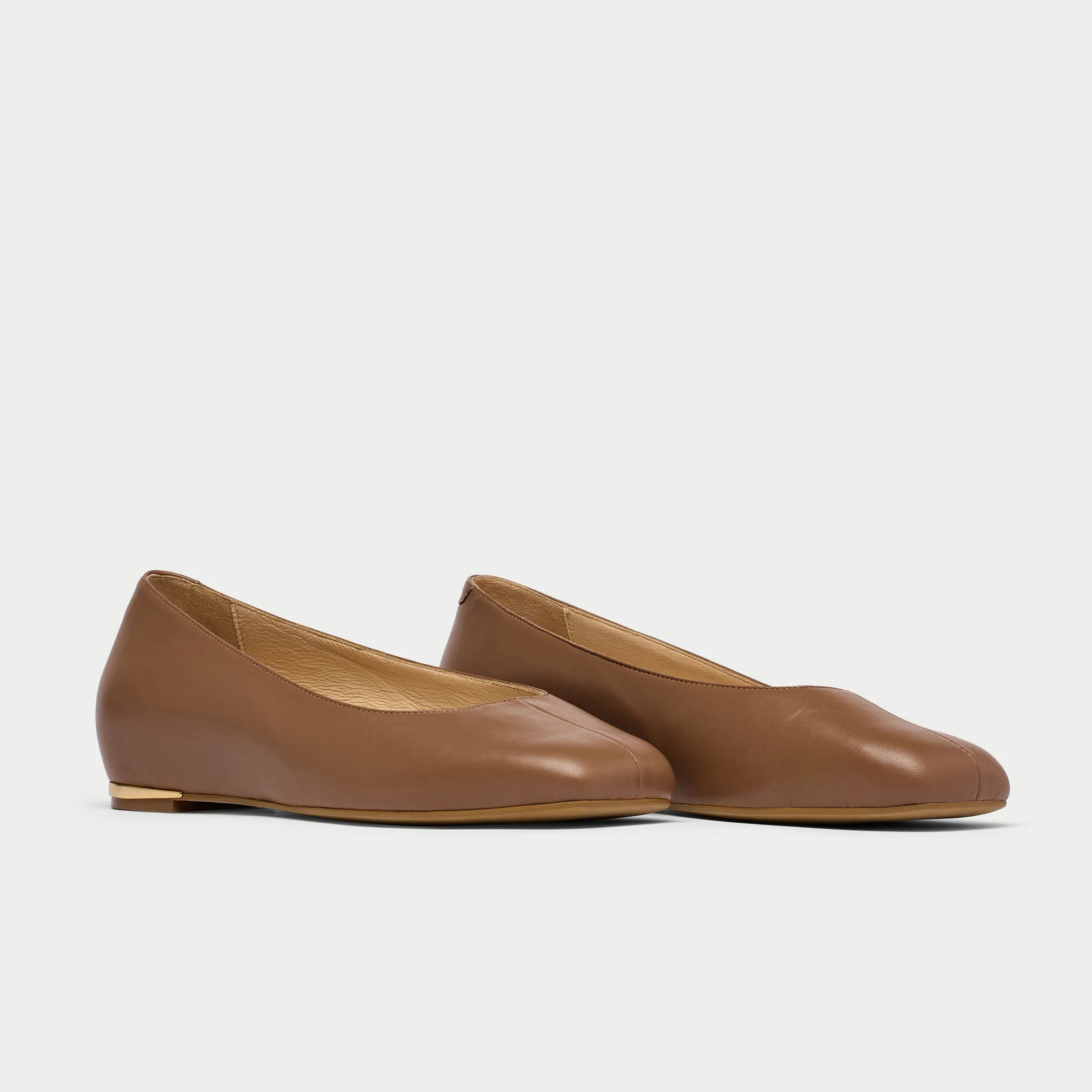 Lucinda - Tiramisu Leather Ballerinas - Image 2