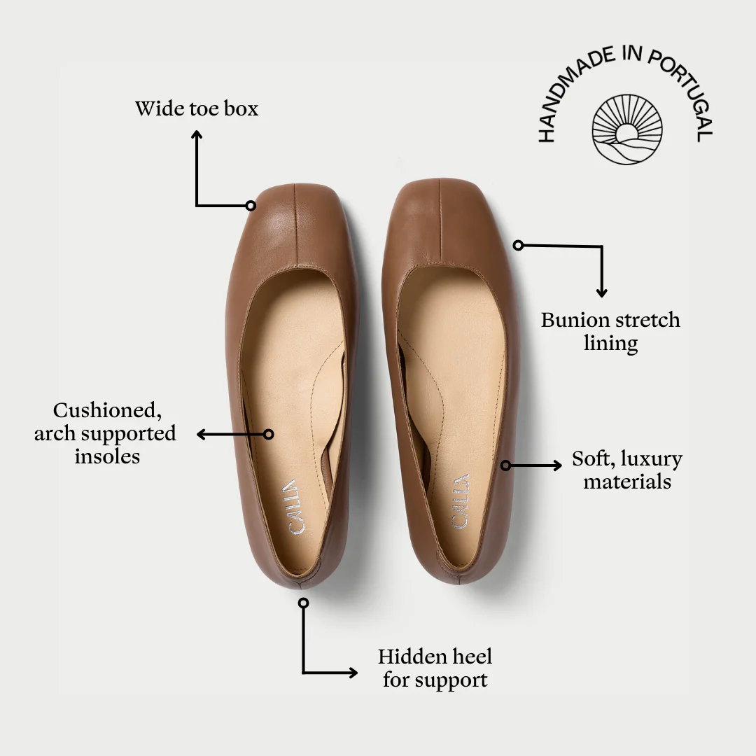 Lucinda - Tiramisu Leather Ballerinas - Image 6