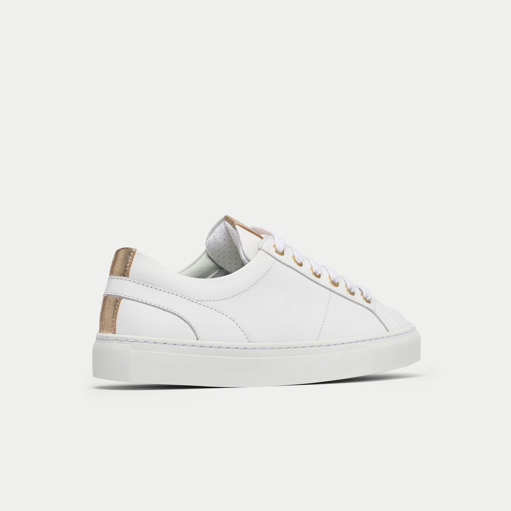 Luna - White & Champagne Wide Fit Sneakers - Image 3