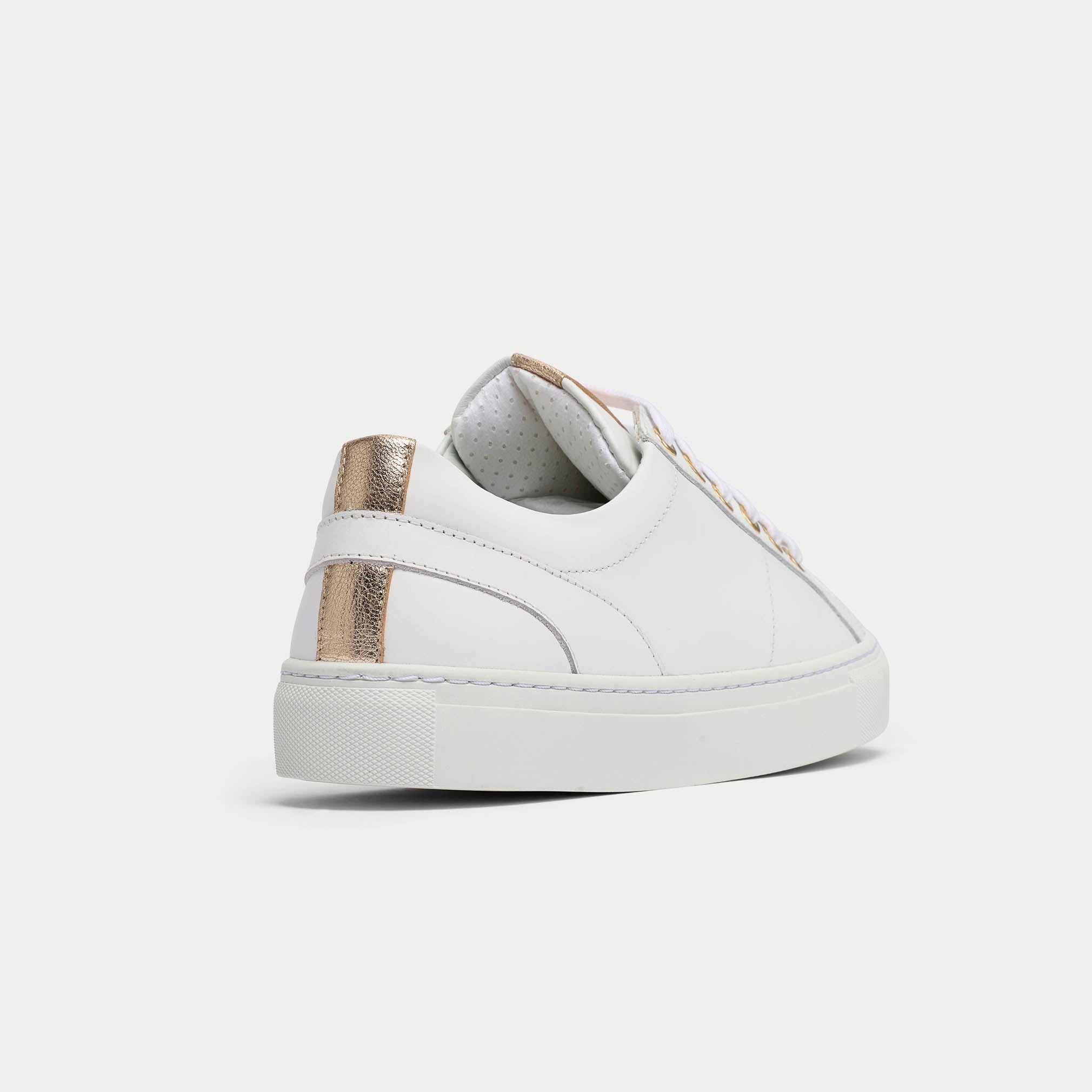 Luna - White & Champagne Wide Fit Sneakers - Image 6