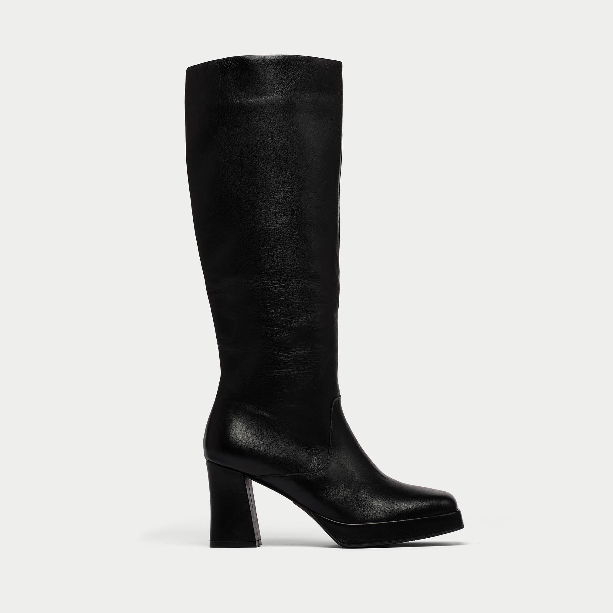 Martha - Black Leather Boots - Image 2