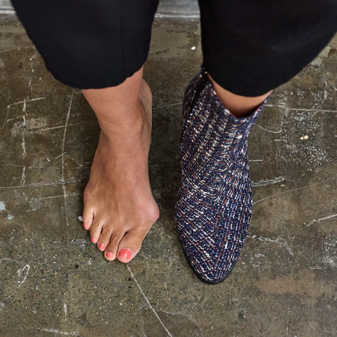 Maya - Navy Tweed Boots - Image 3