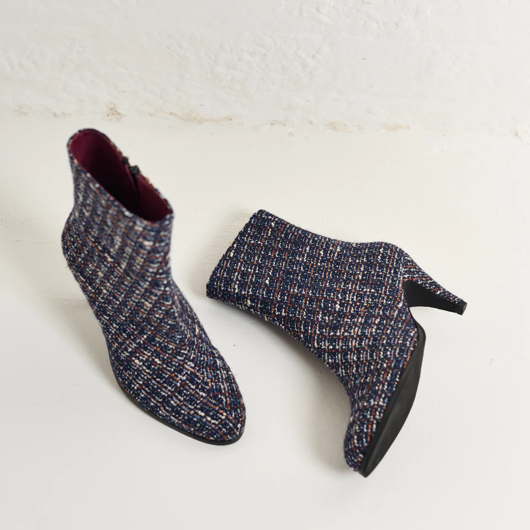 Maya - Navy Tweed Boots - Image 6