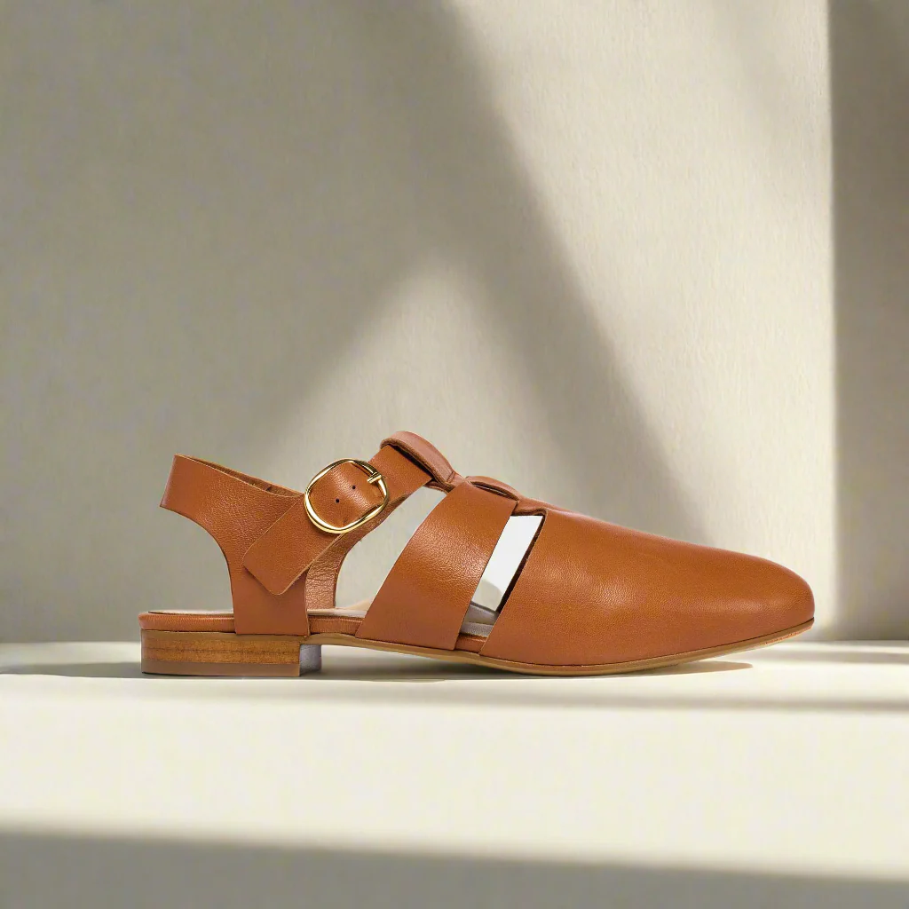 Minnie - Tan Leather Flats