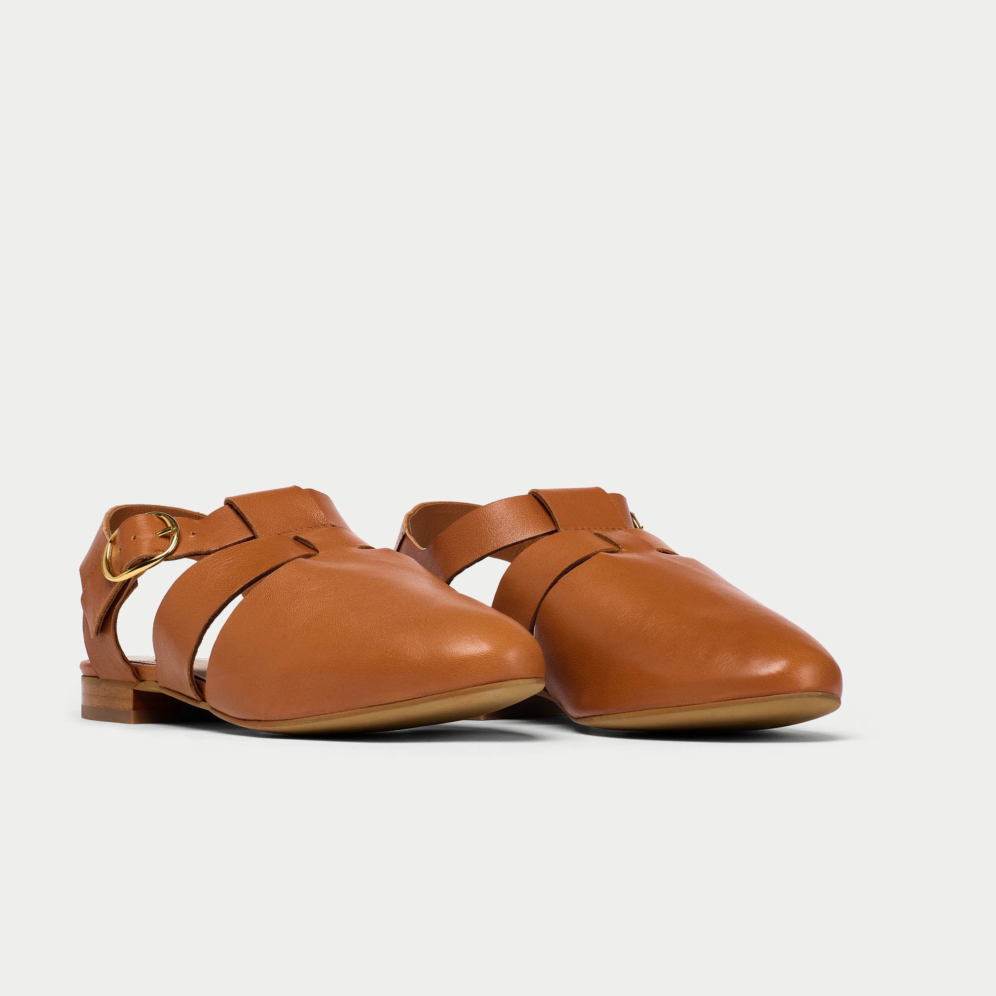Minnie - Tan Leather Flats - Image 2