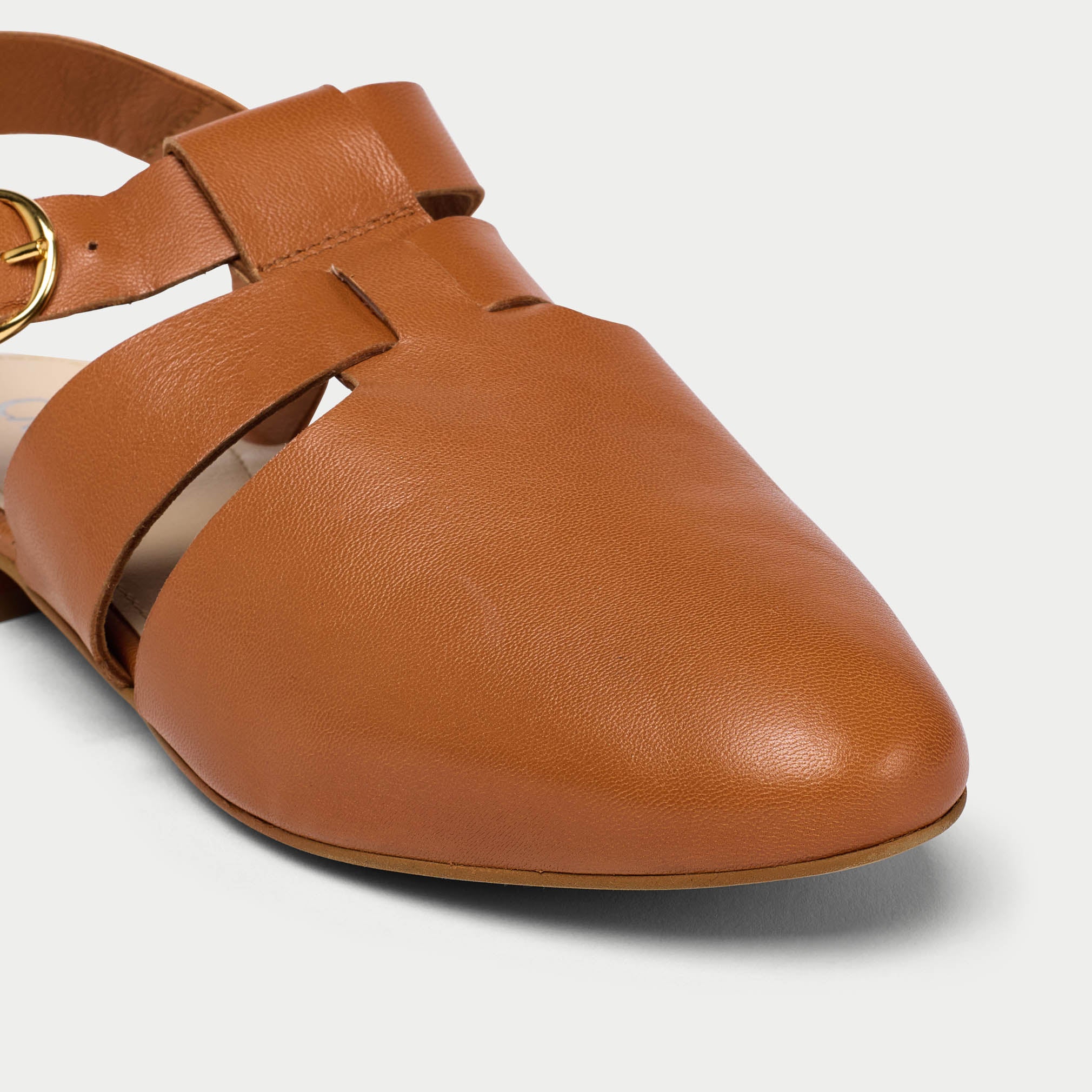 Minnie - Tan Leather Flats - Image 3