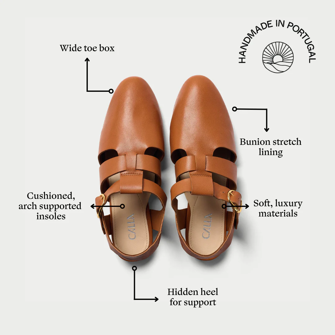 Minnie - Tan Leather Flats - Image 5