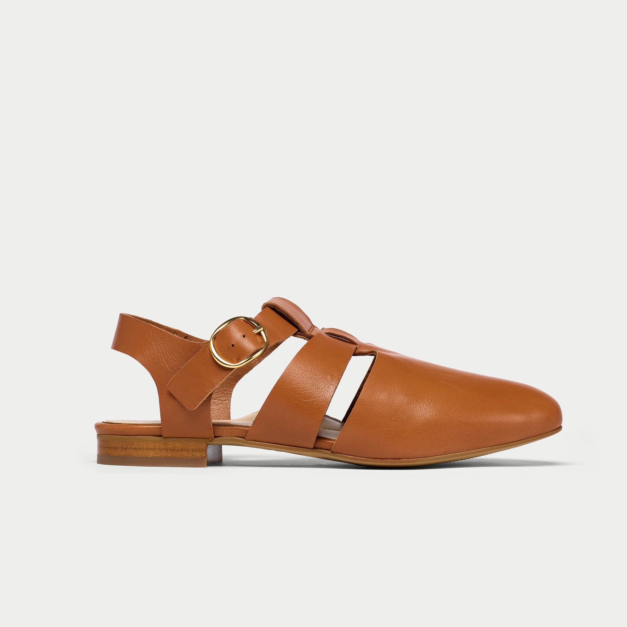 Minnie - Tan Leather Flats - Image 7